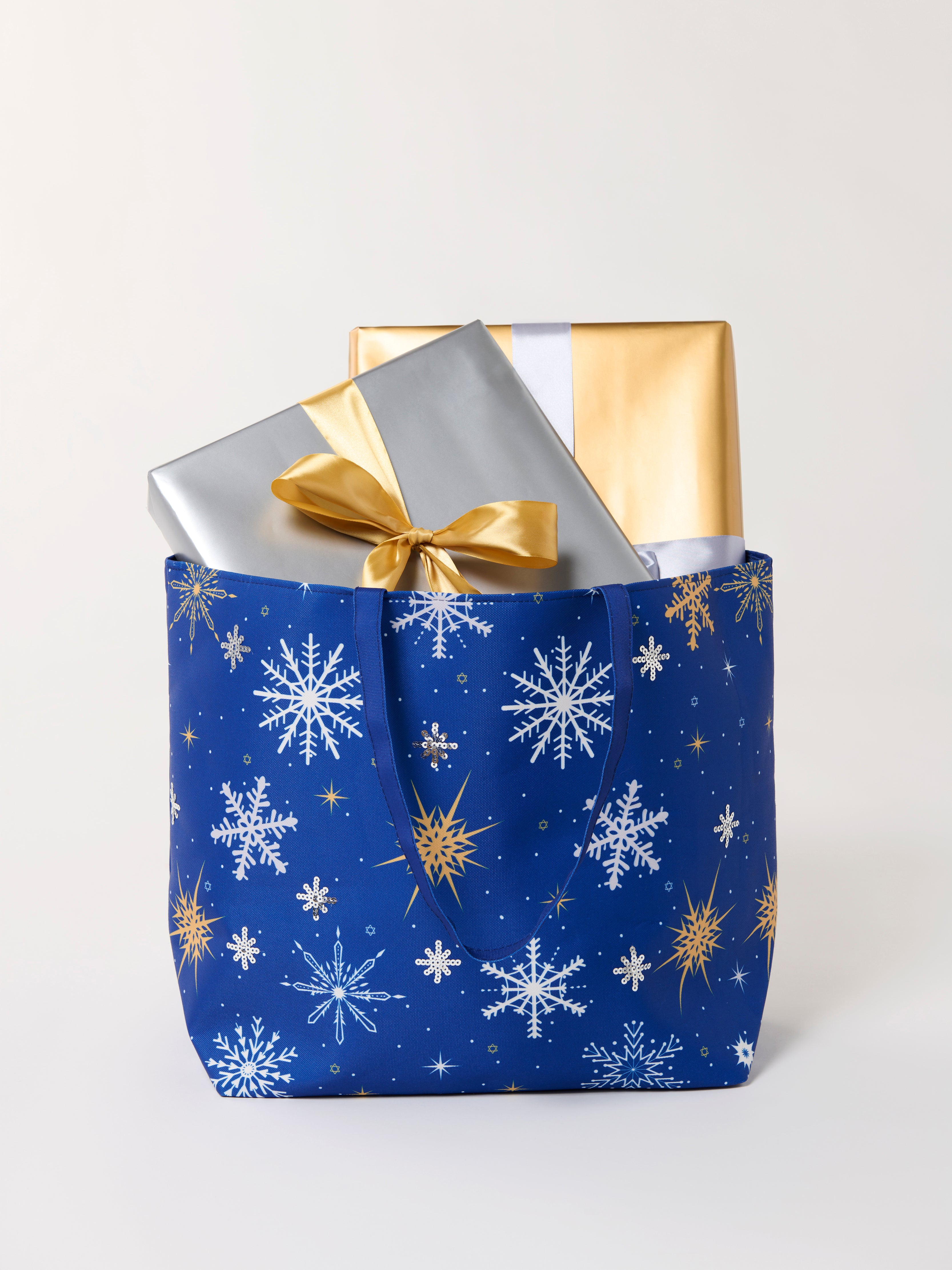 Shiraleah Winter Snowflake Gifting Tote, Blue