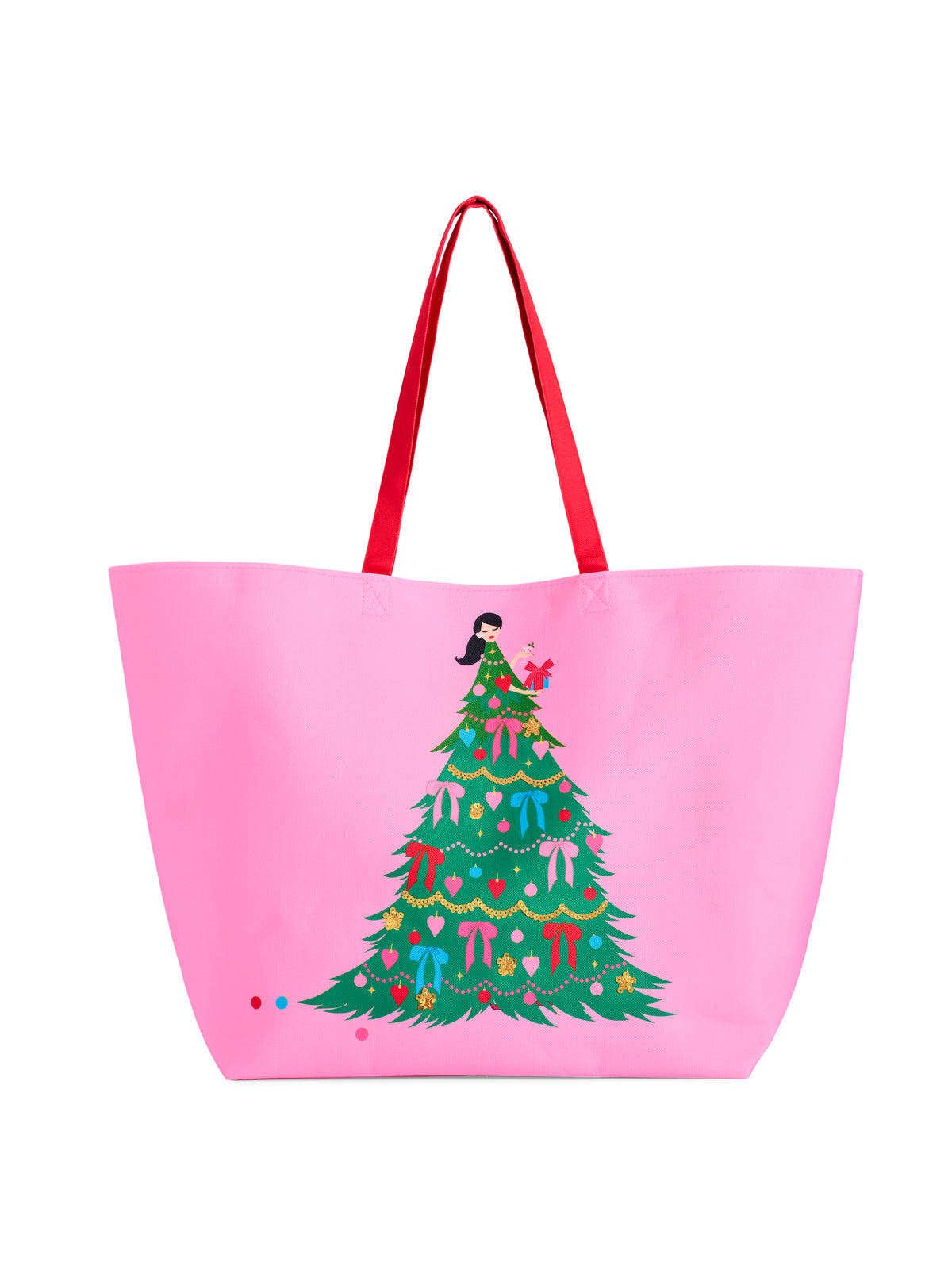Shiraleah Christmas Tree Lady Gifting Tote, Pink