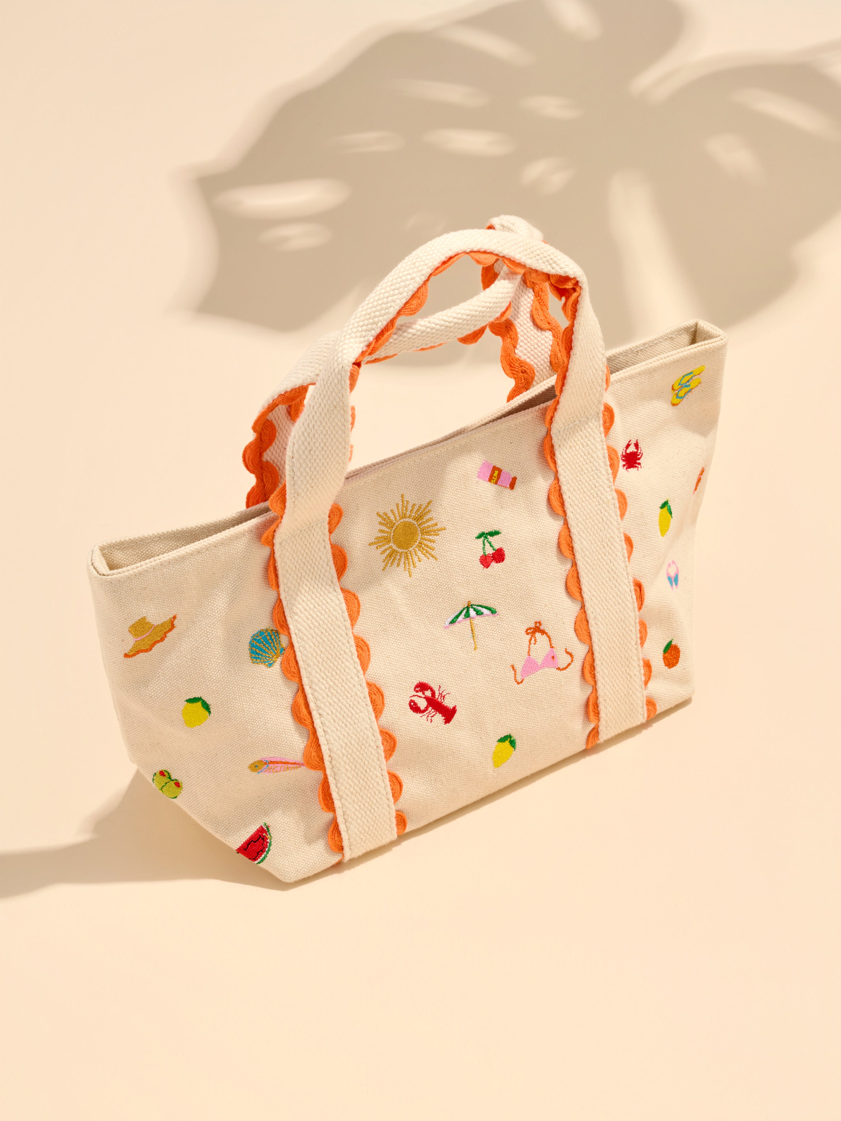 Shiraleah Summer Icons Mini Tote, Natural