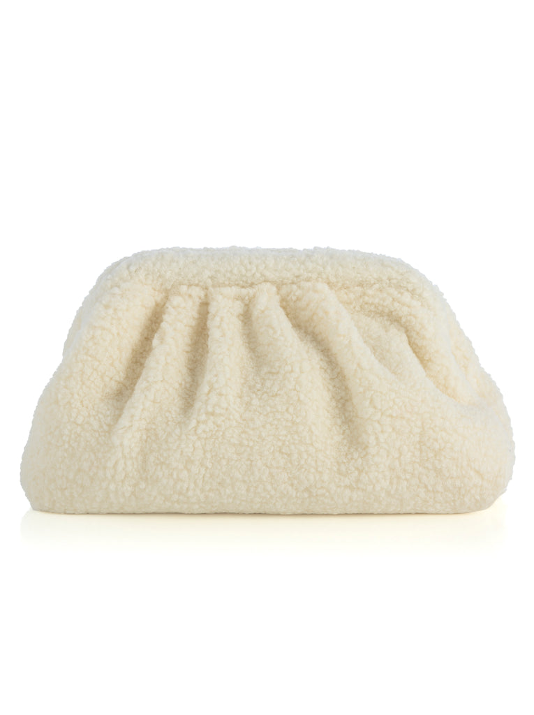 Shiraleah Jayden Sherpa Clutch Ivory FINAL SALE ONLY