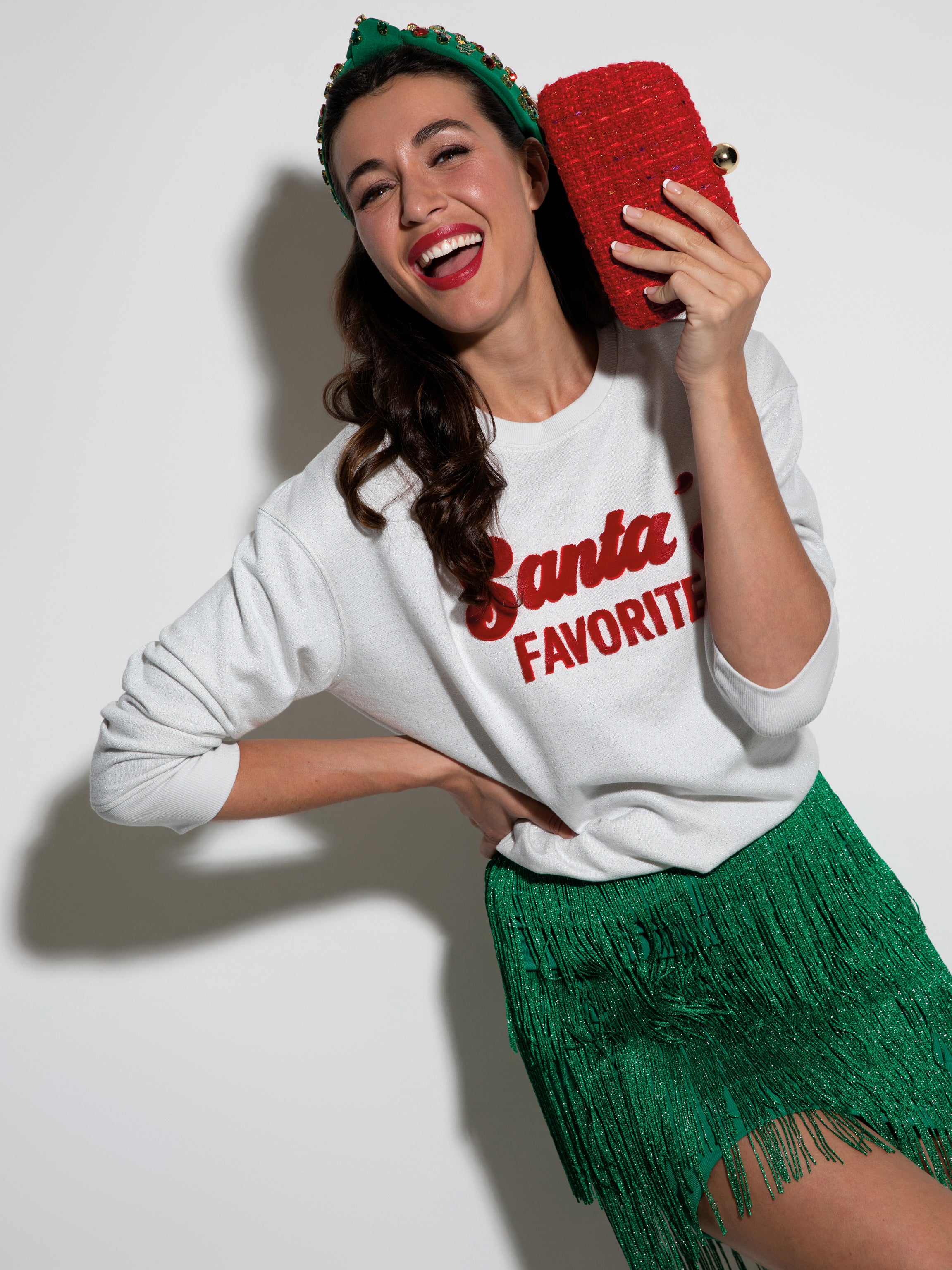 Shiraleah "Santa's Favorite" Classic Sweatshirt, Ivory