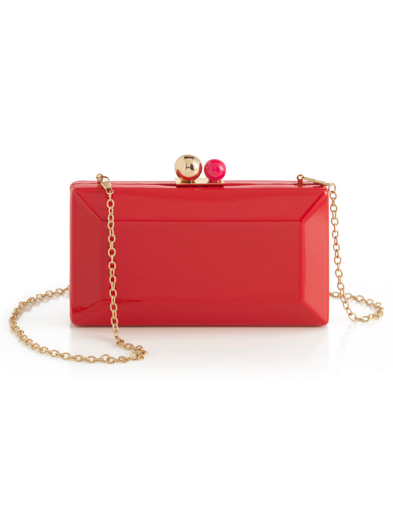 NEW MILLY 'Jayden' Chain Link Shoulder Bag Clutch outlets in Vermillion Red Jaden NWT