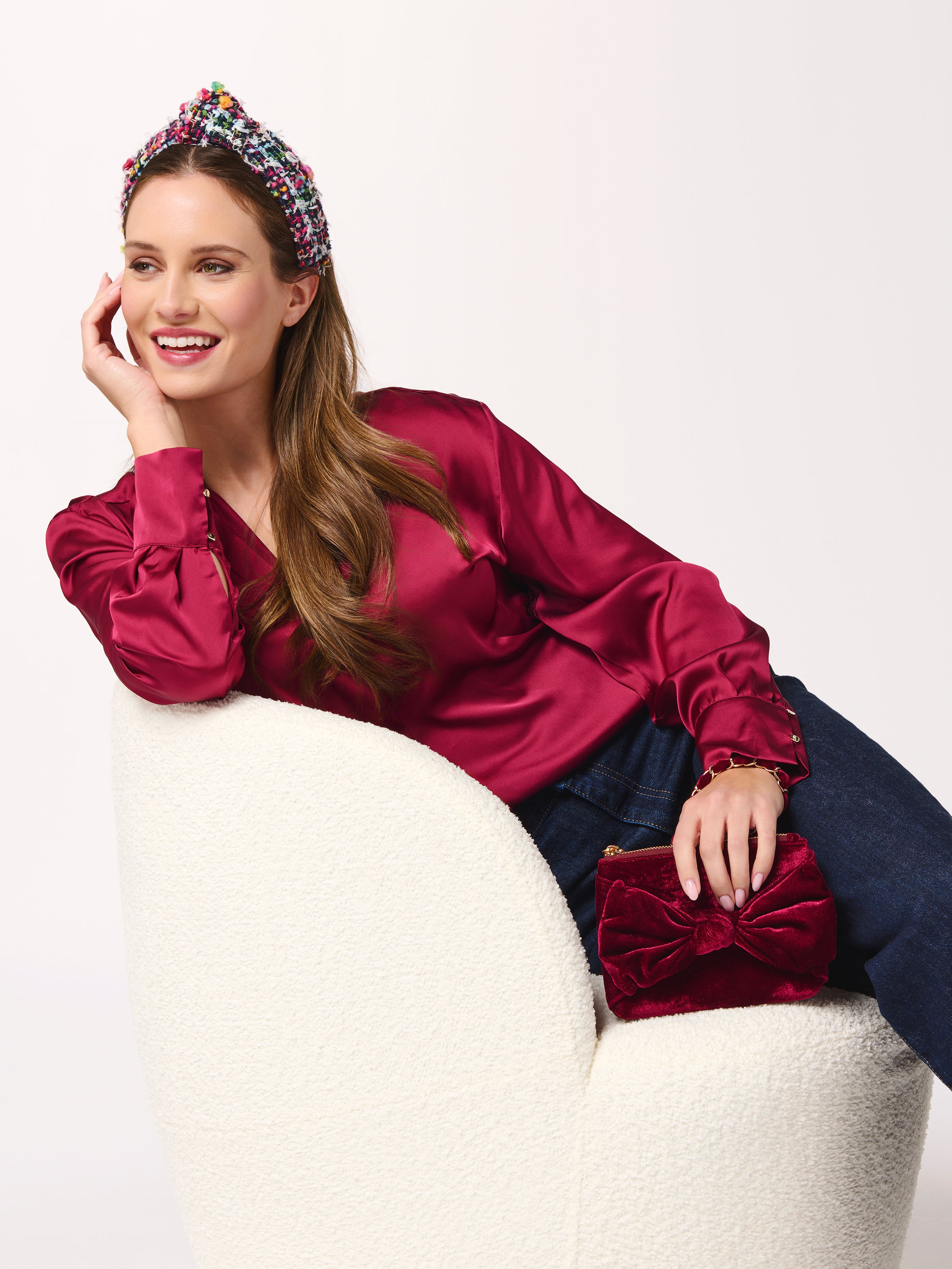 Shiraleah Bea Bow Wristlet WINE