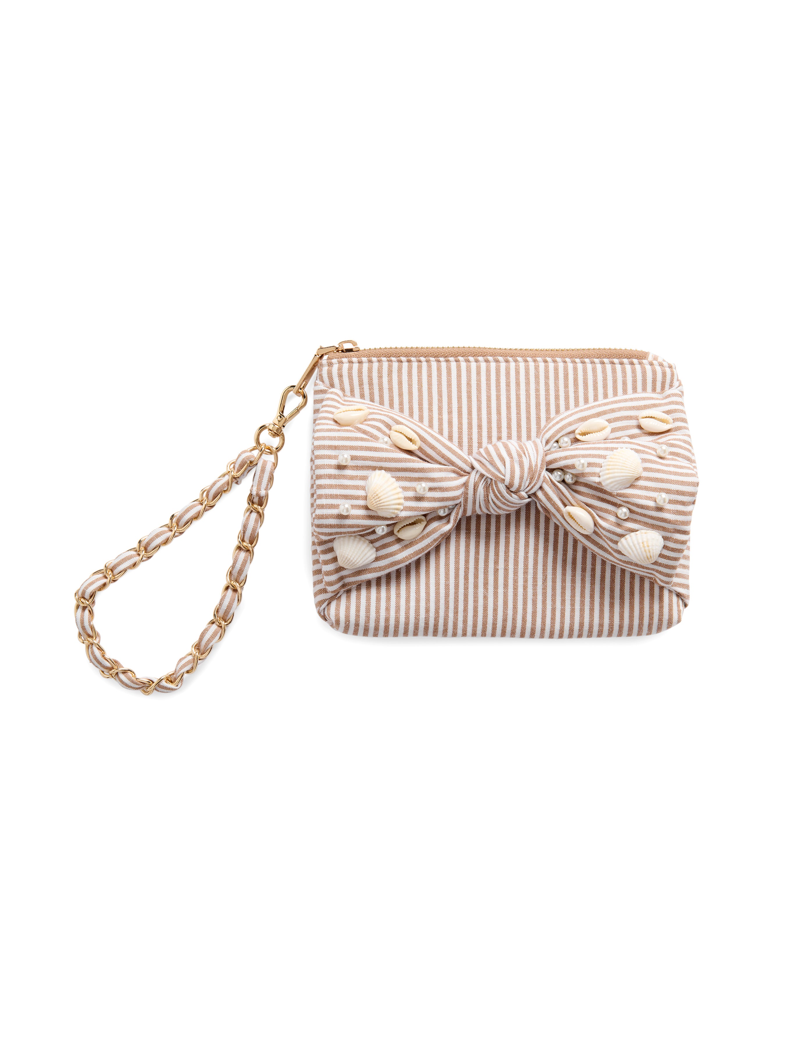 Shiraleah Shelly Bow Wristlet BROWN