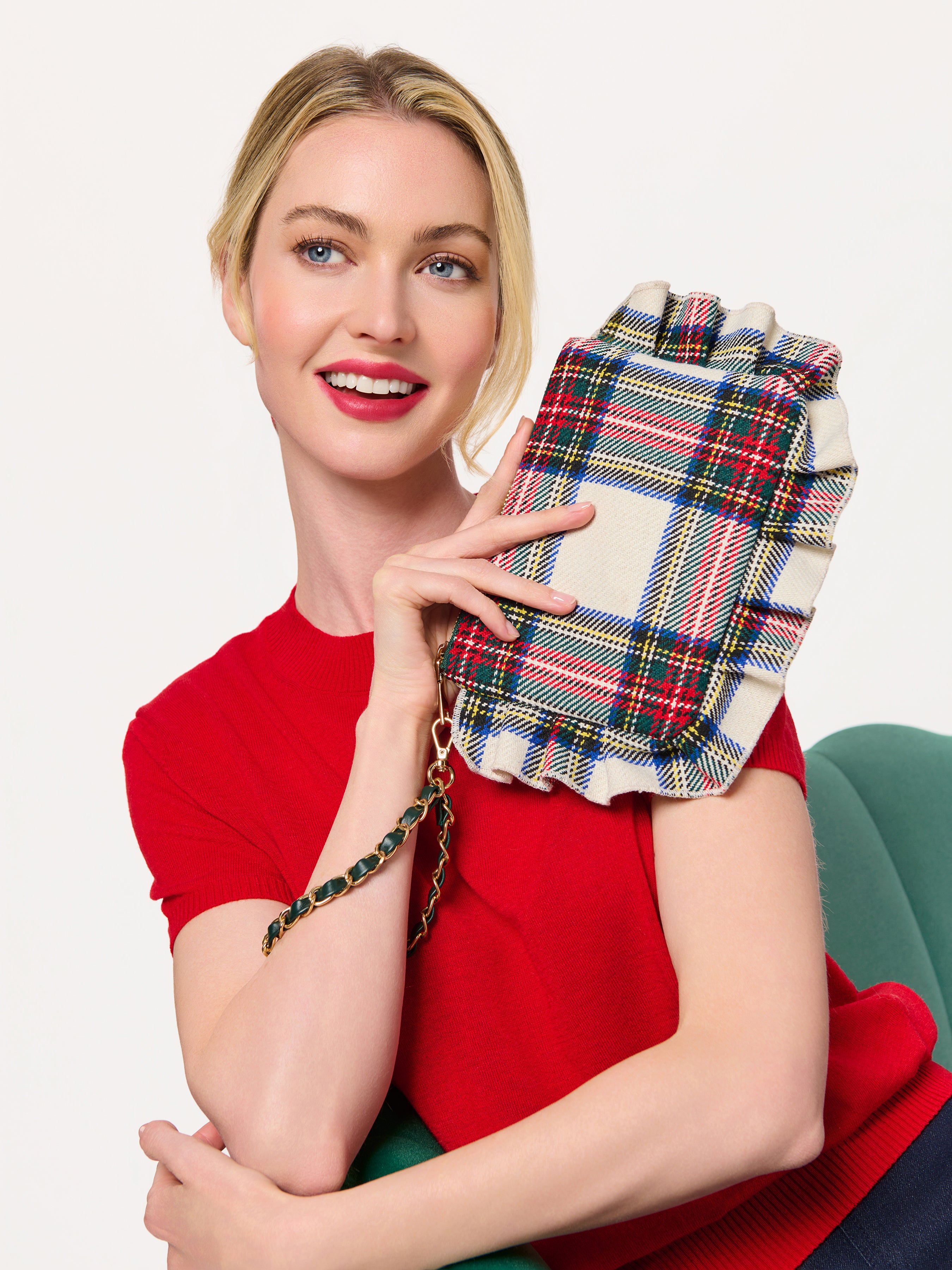 Shiraleah Scottie Ruffle Wristlet IVORY / OS