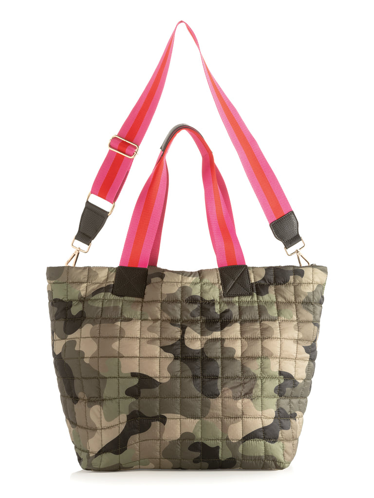 Shiraleah Ezra Quilted Nylon Travel Tote Camo