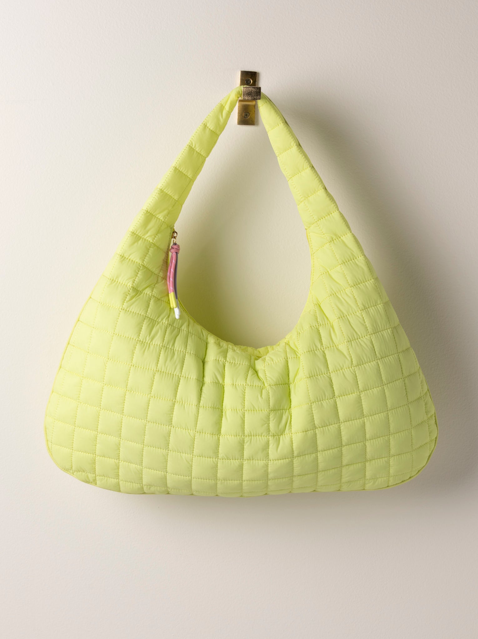 Shiraleah Ezra Quilted Nylon Hobo CITRON