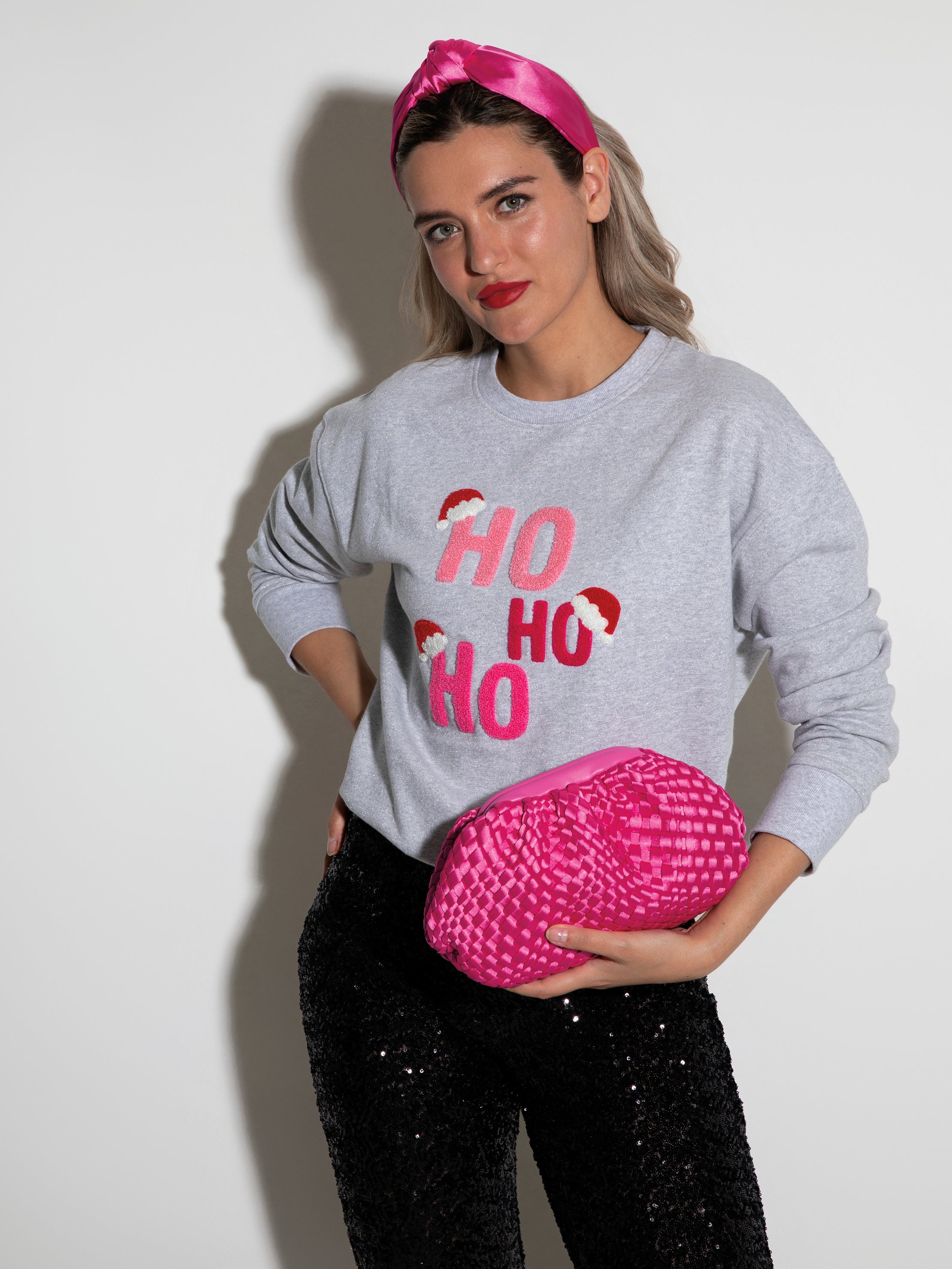 Shiraleah "Ho Ho Ho" Classic Sweatshirt, Grey
