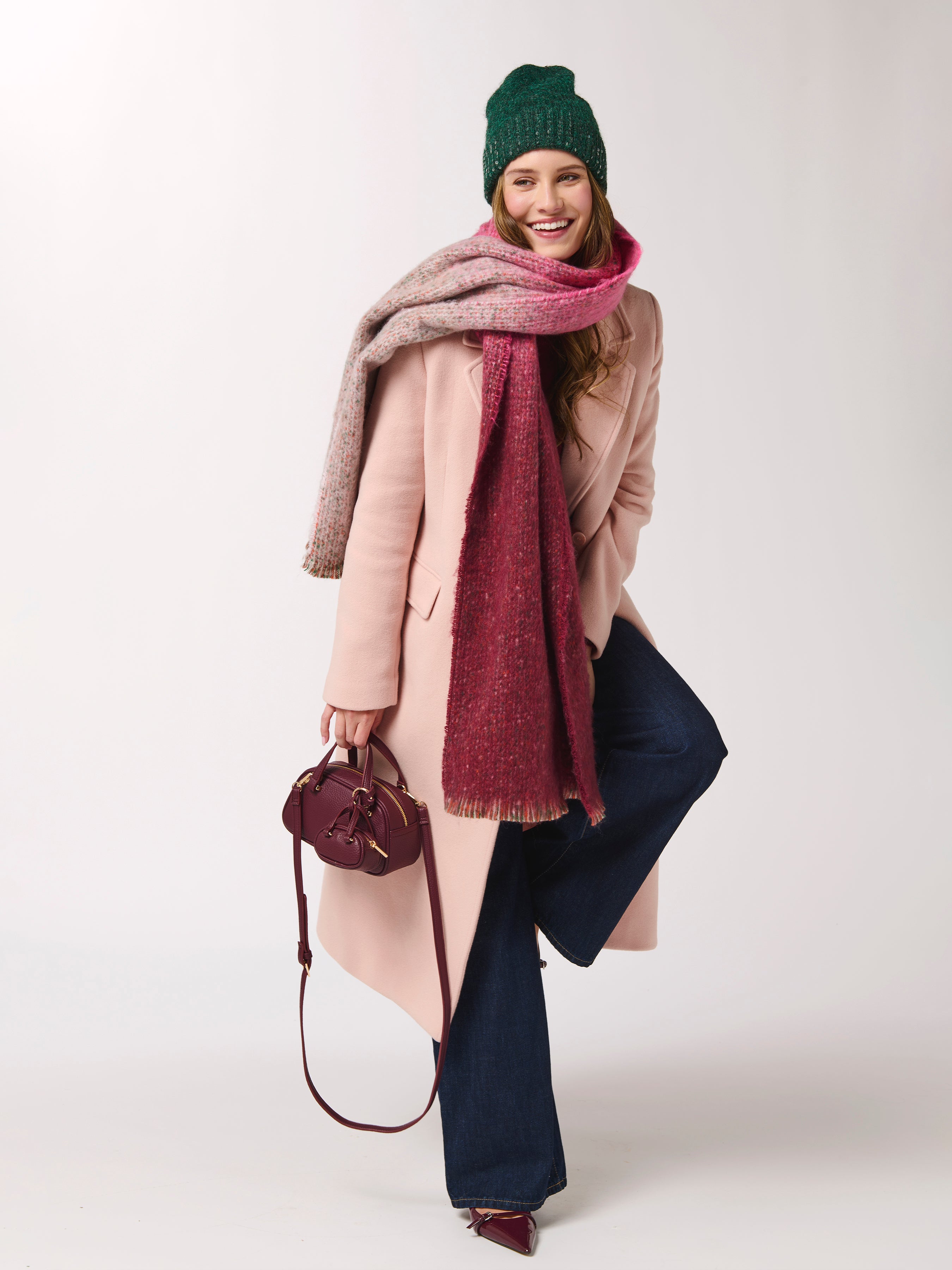 Shiraleah Vallerie Pebble Grain Mini Top Handle Bag WINE