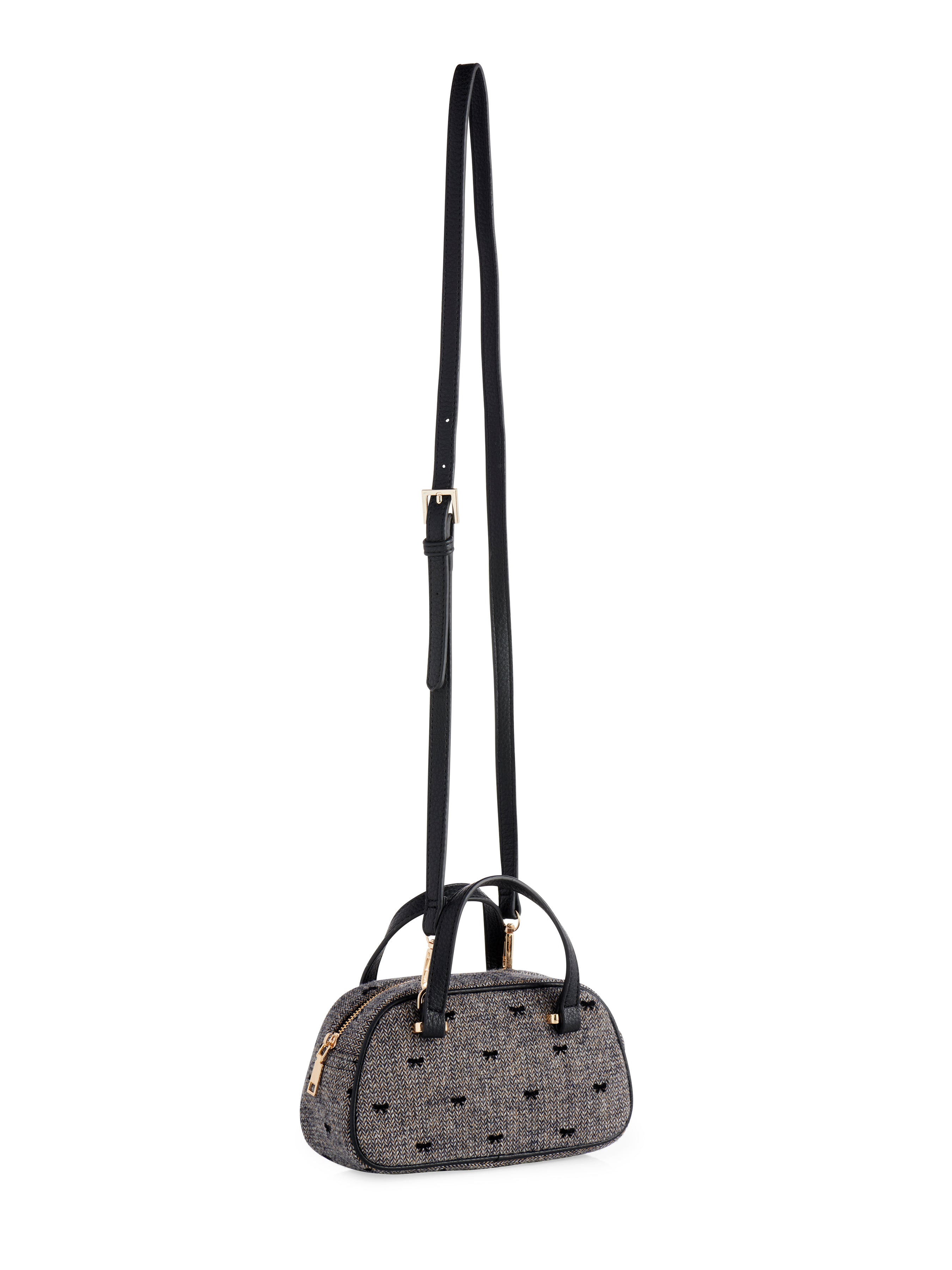 Shiraleah Vallerie Tweed Mini Top Handle Bag GREY