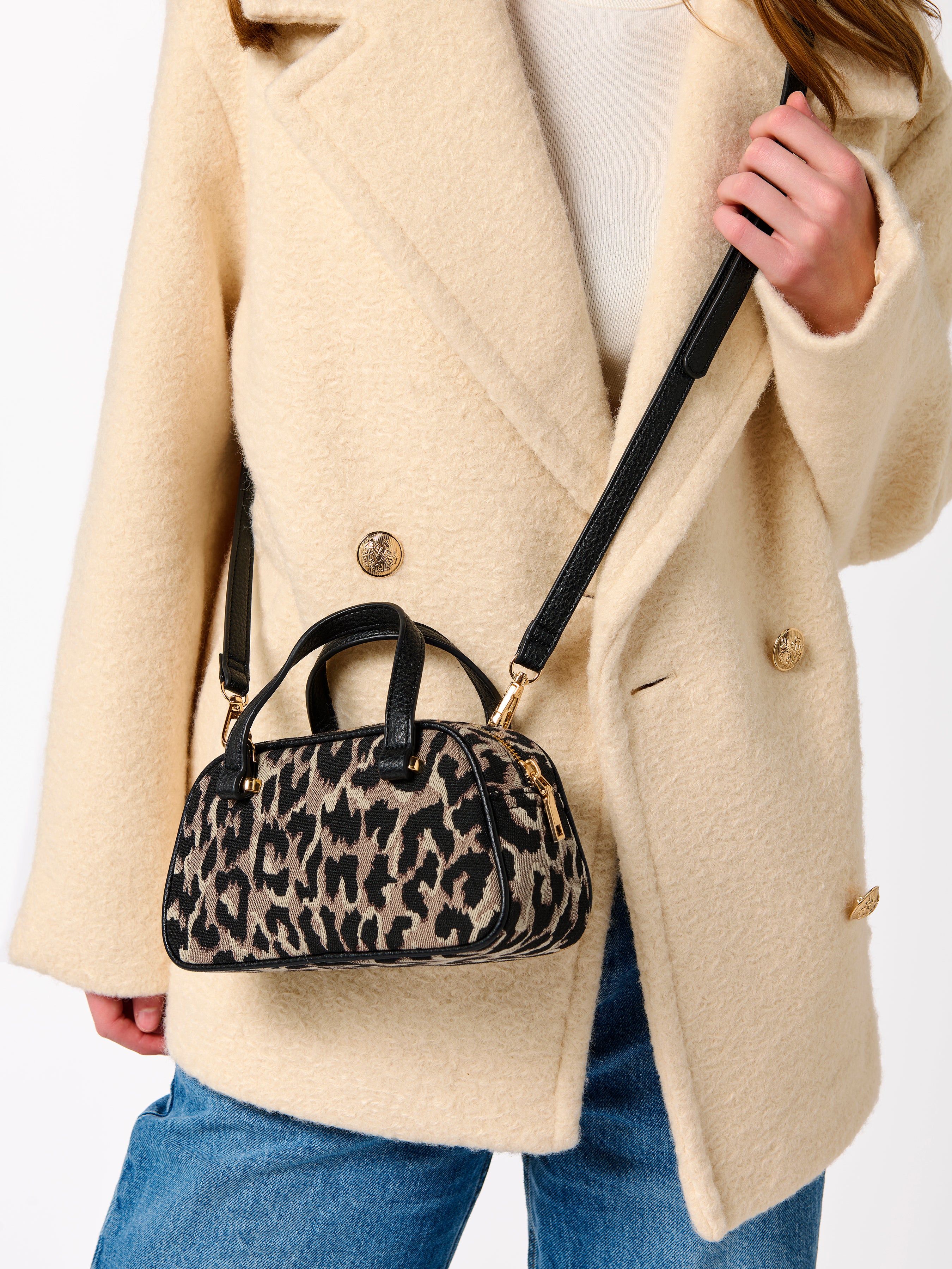 Shiraleah Vallerie Animal Pattern Mini Top Handle Bag, Leopard