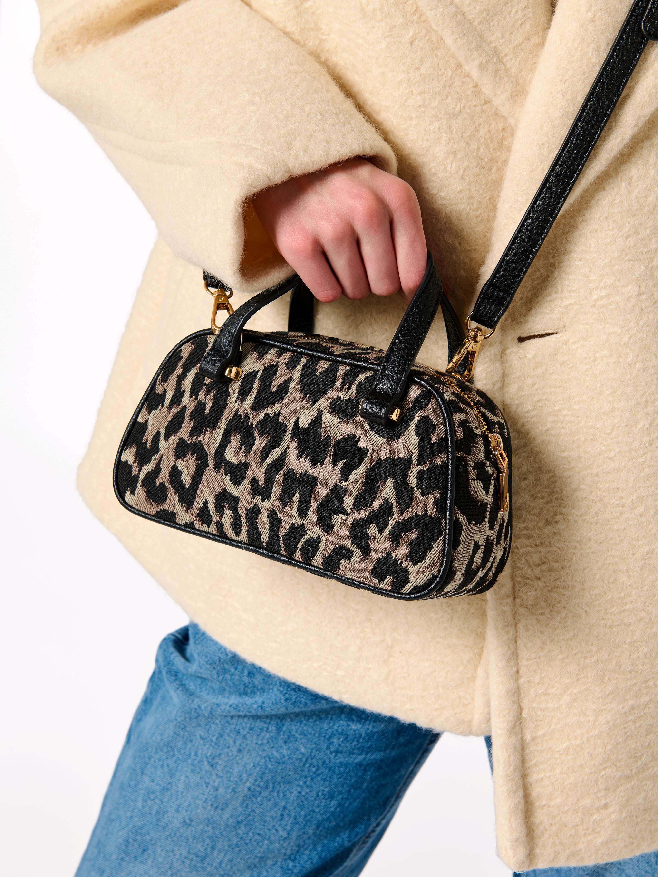 Shiraleah Vallerie Animal Pattern Mini Top Handle Bag, Leopard