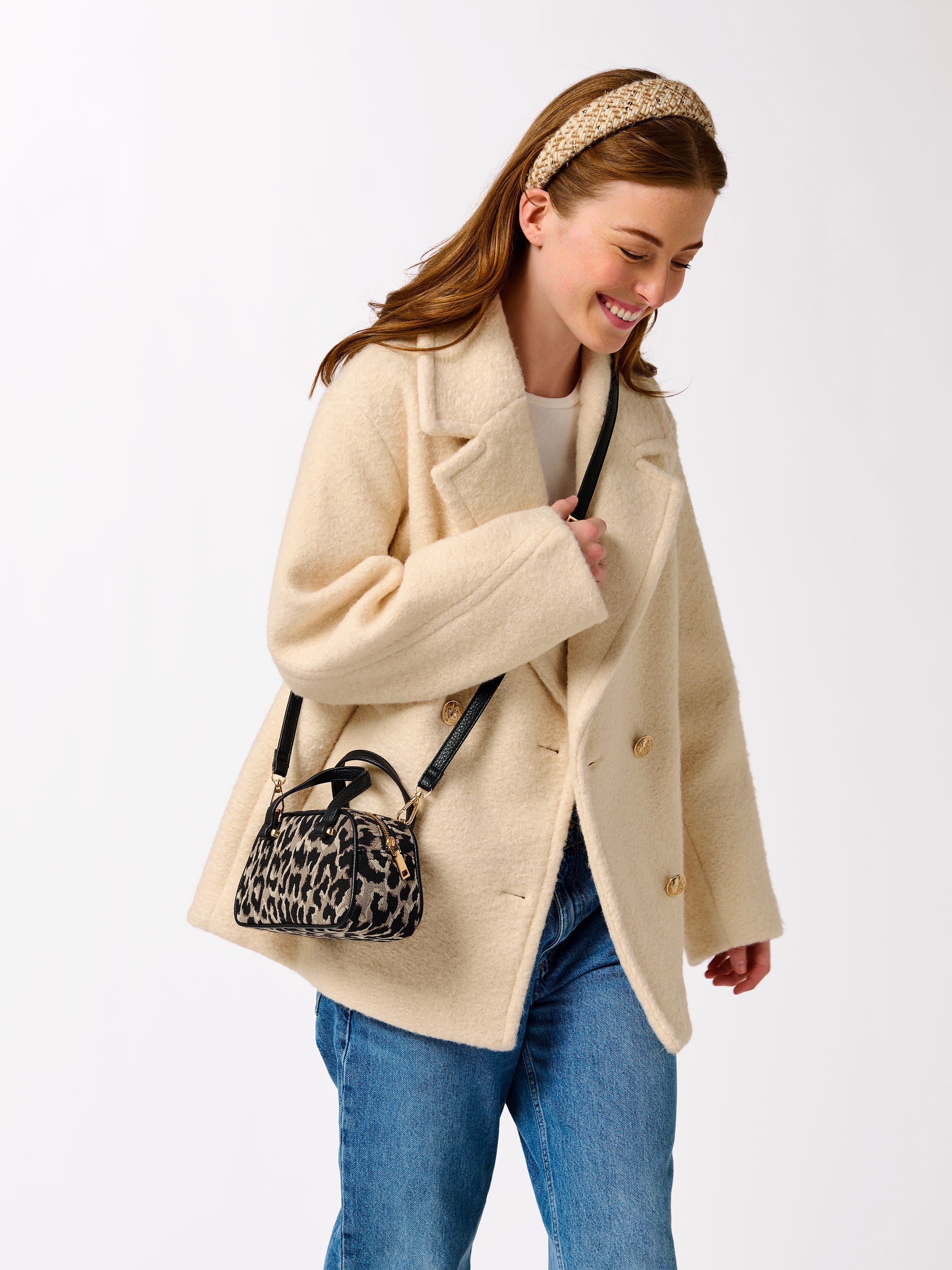 Shiraleah Vallerie Animal Pattern Mini Top Handle Bag, Leopard