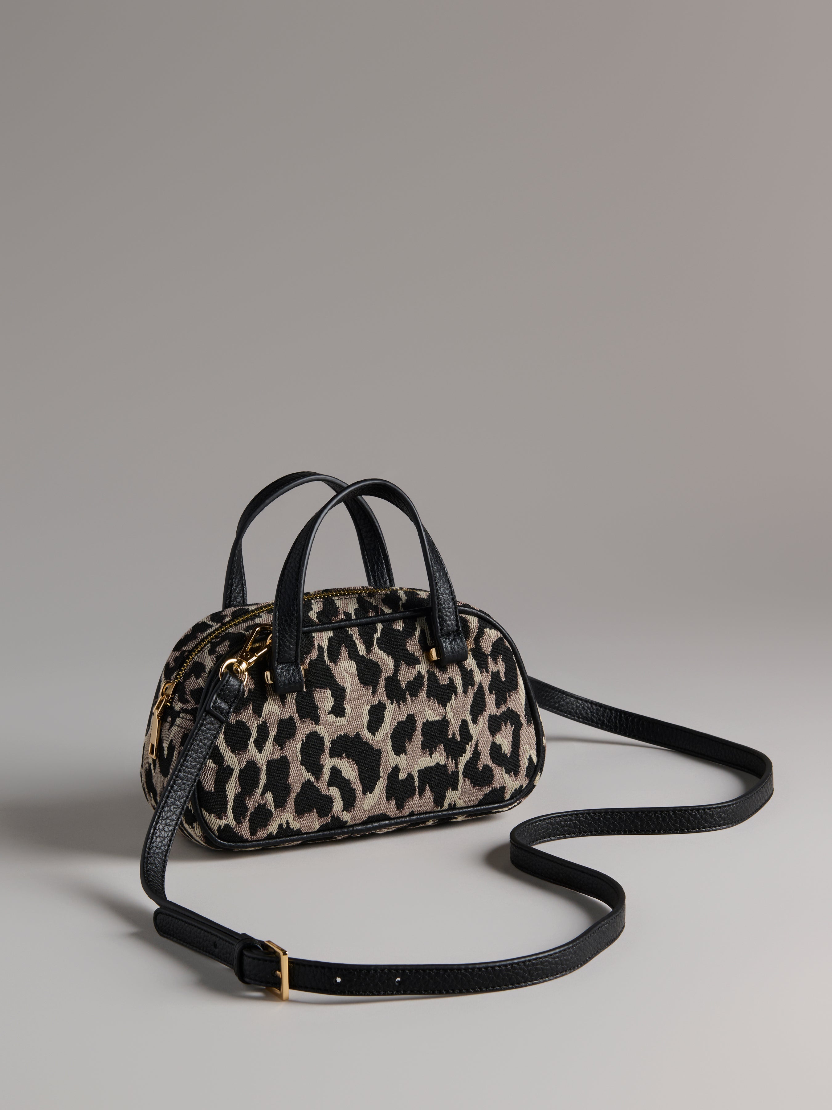 Shiraleah Vallerie Animal Pattern Mini Top Handle Bag, Leopard