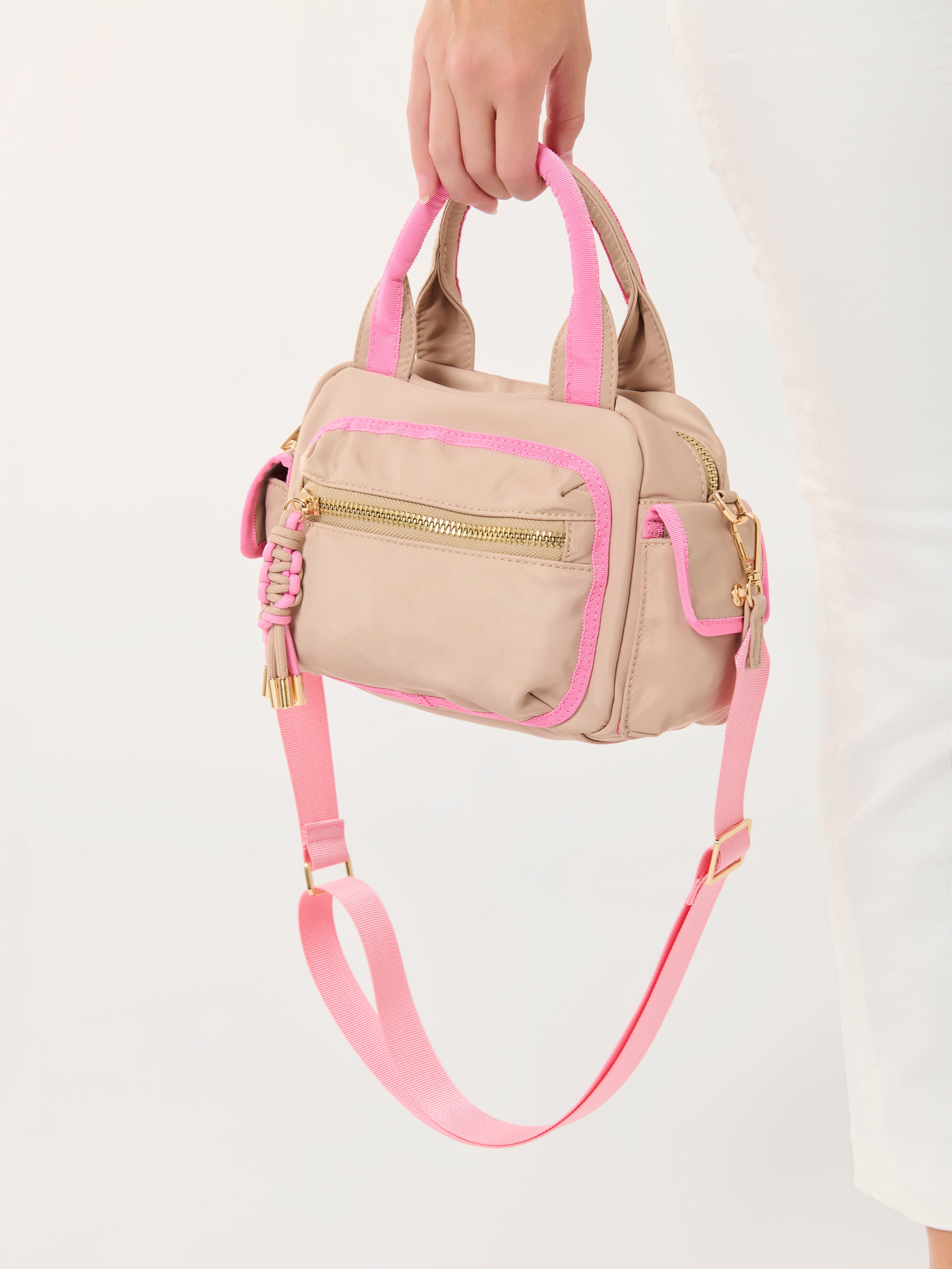 Shiraleah Jet Top Handle Shoulder Bag TAN