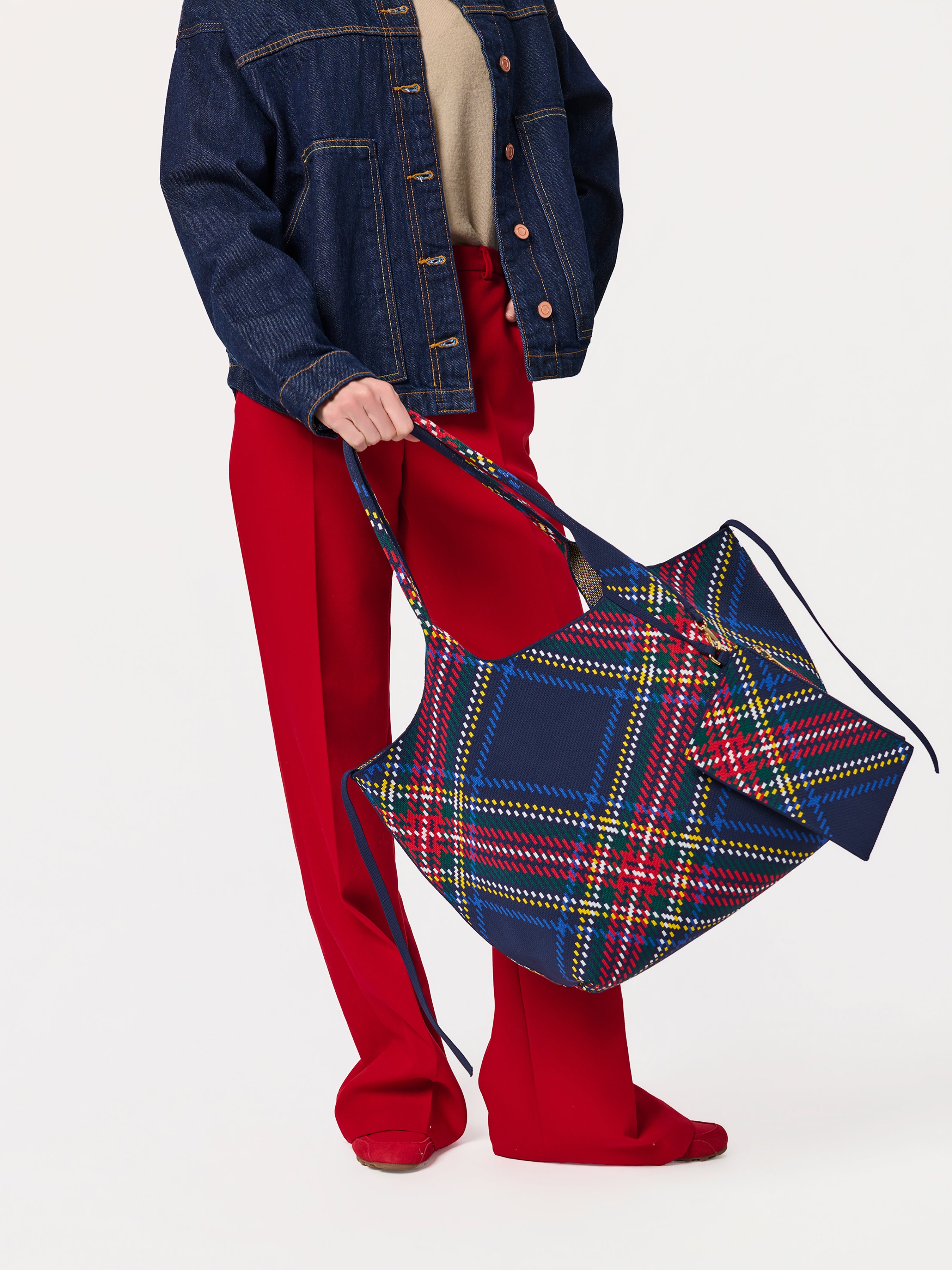 Shiraleah Robbie Plaid Tote BLUE / OS