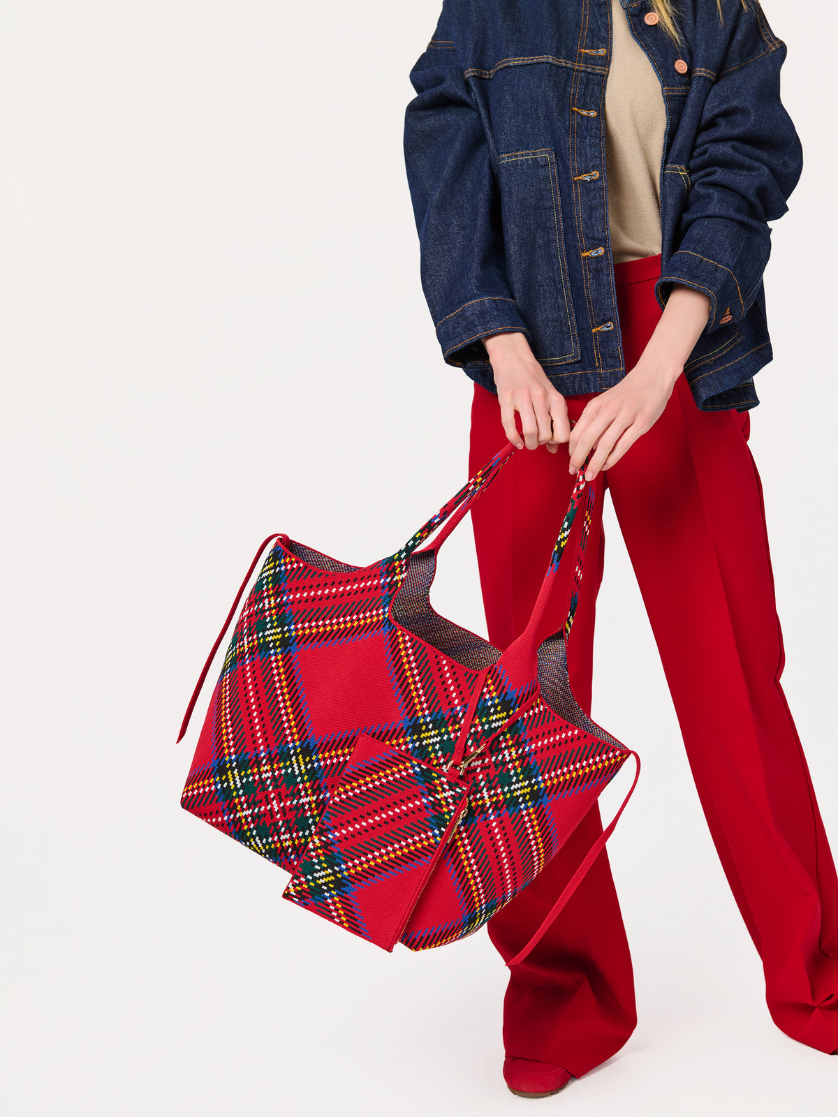 Shiraleah Robbie Plaid Tote RED / OS
