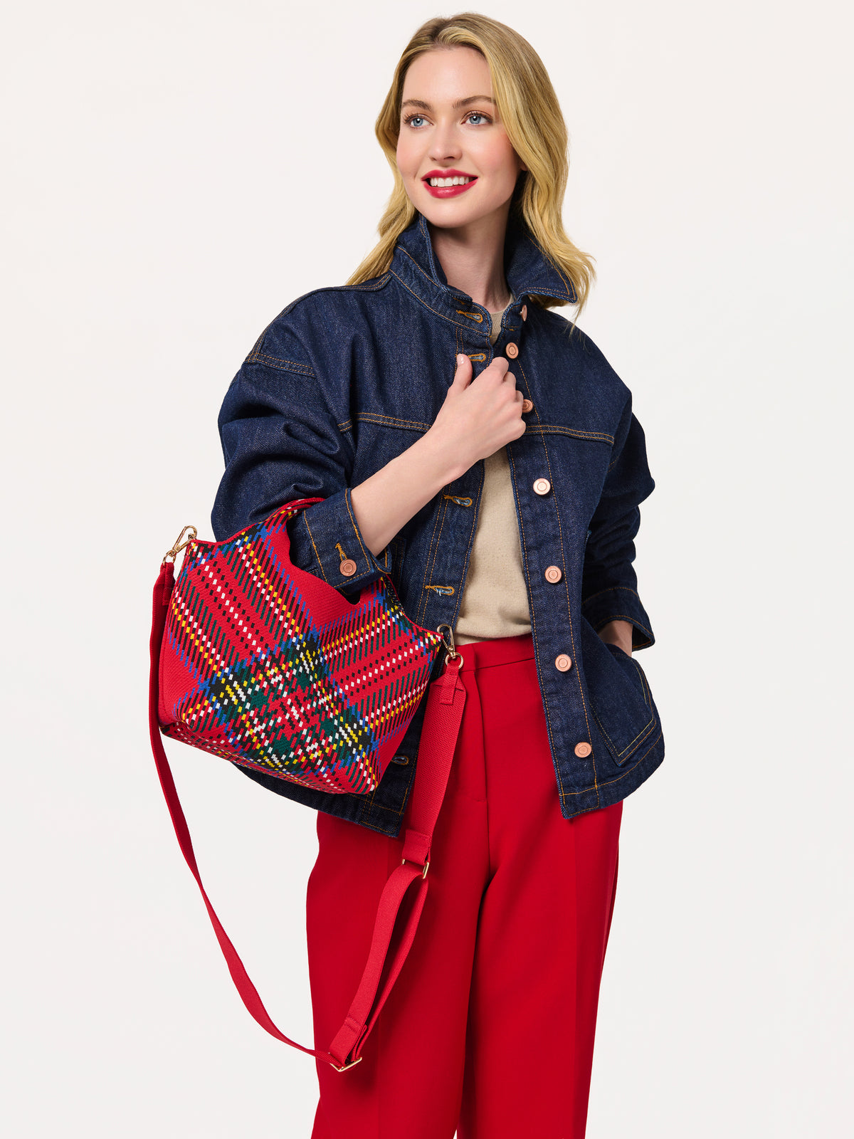 Shiraleah Robbie Plaid Mini Tote RED / OS