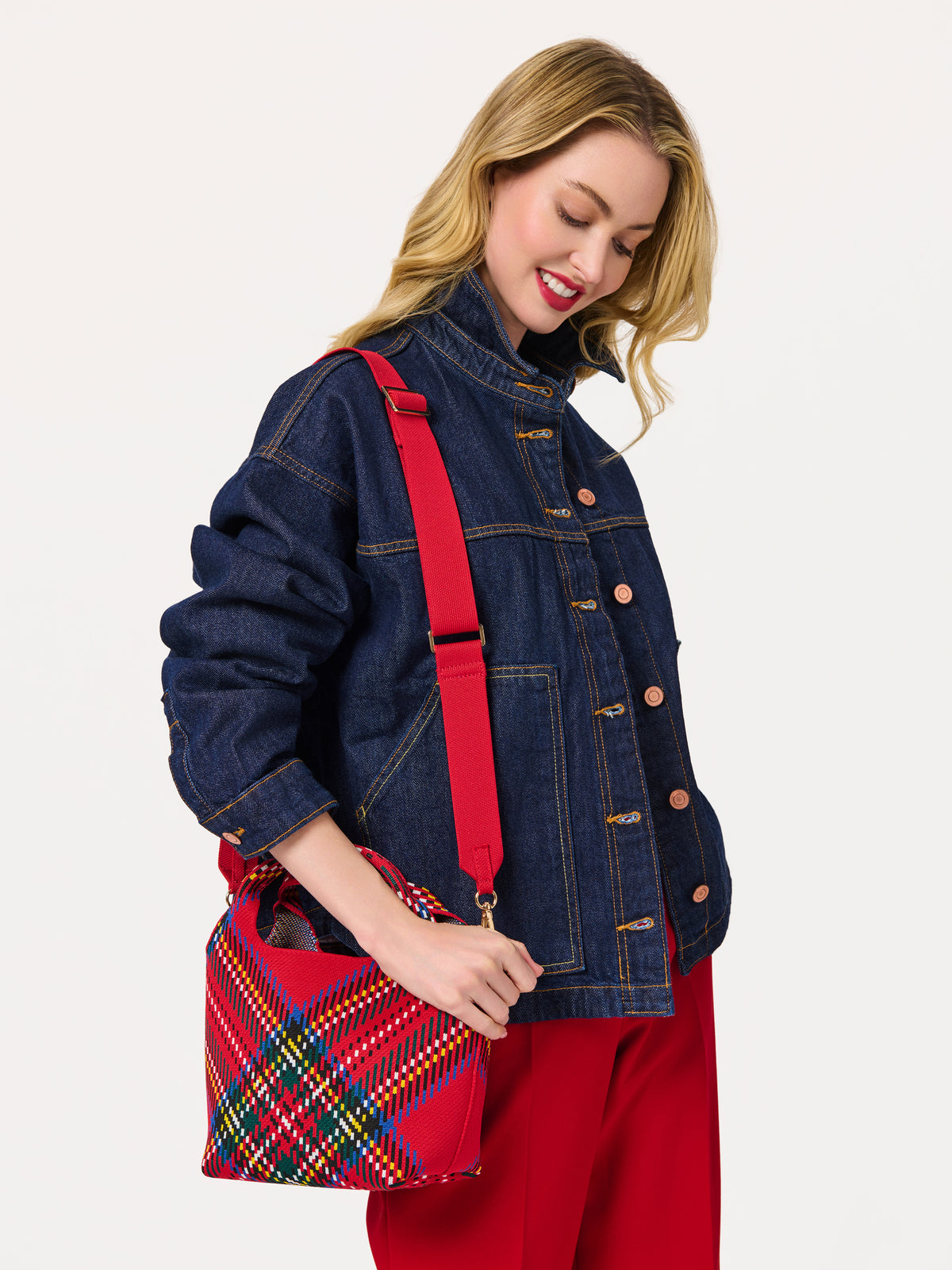 Shiraleah Robbie Plaid Mini Tote RED / OS