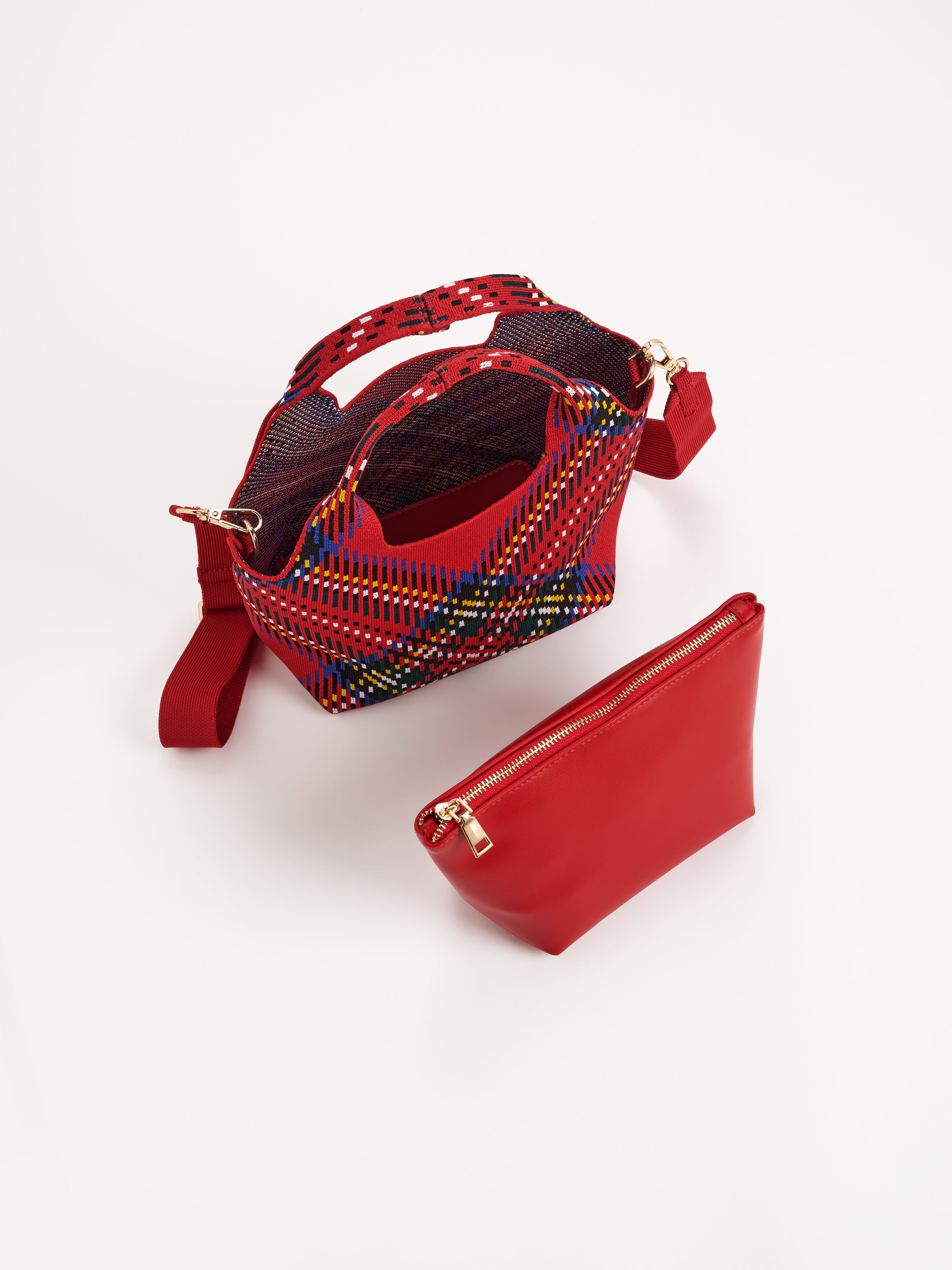 Shiraleah Robbie Plaid Mini Tote RED / OS
