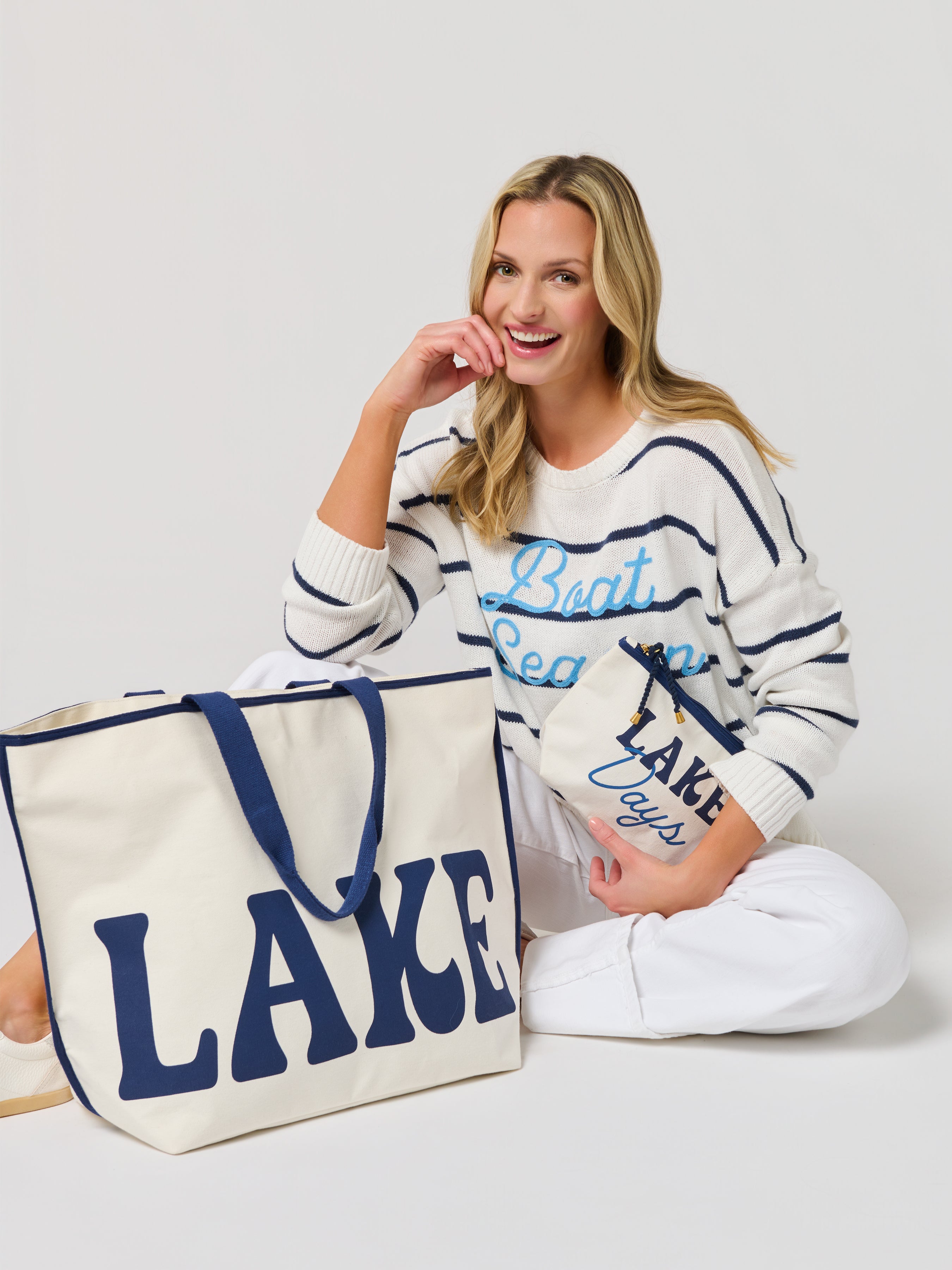 Shiraleah "Lake" Tote, Ivory