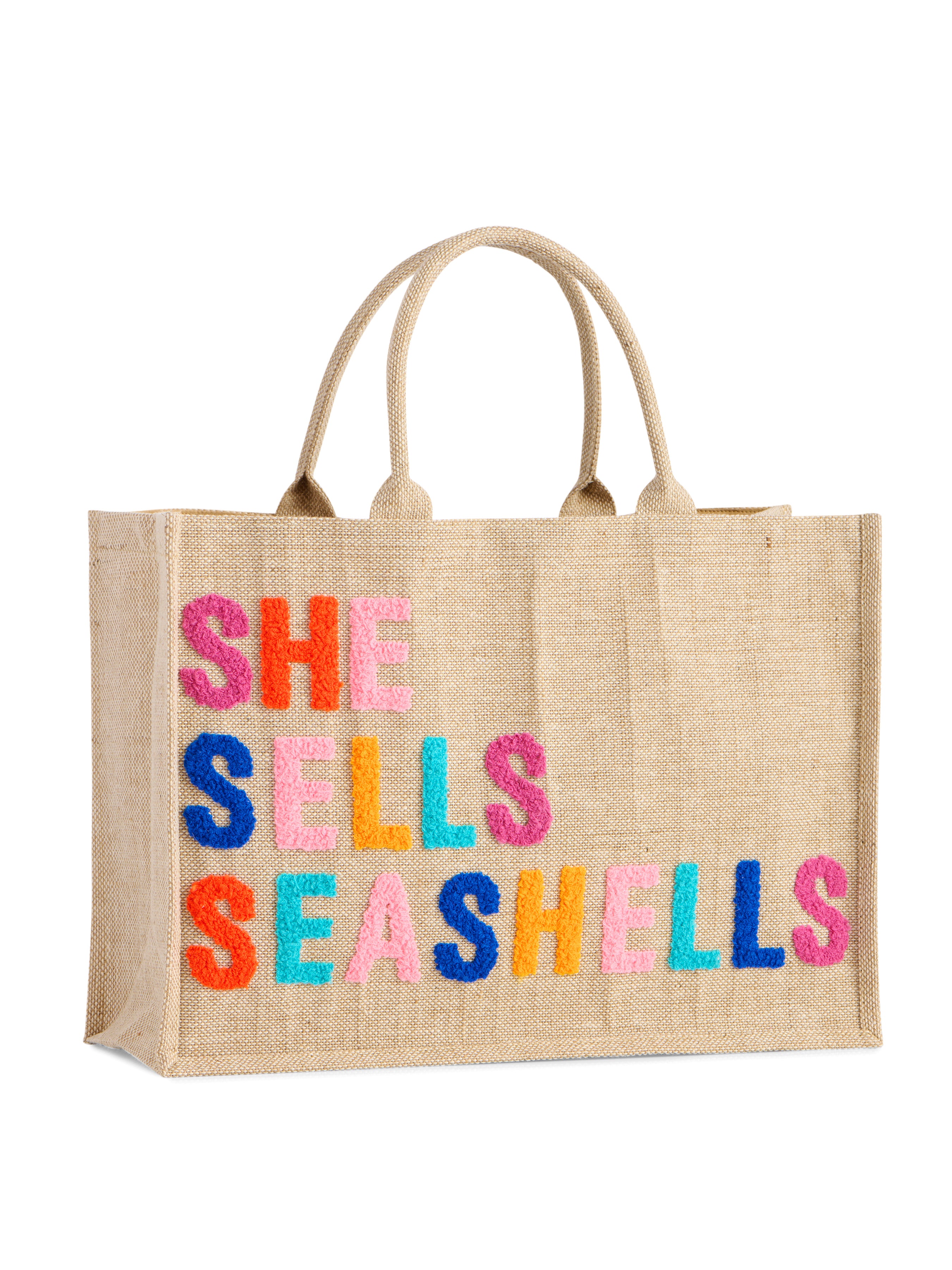 Shiraleah "She Sells Seashells" Beach Bag, Natural