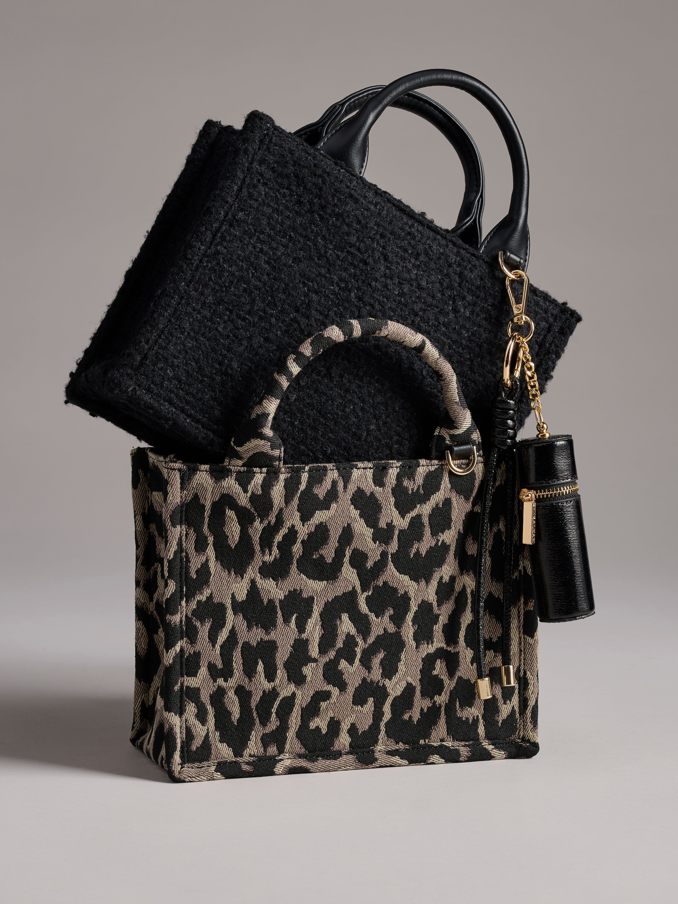 Shiraleah Lipstick Holder Bag Charm/Key Ring BLACK