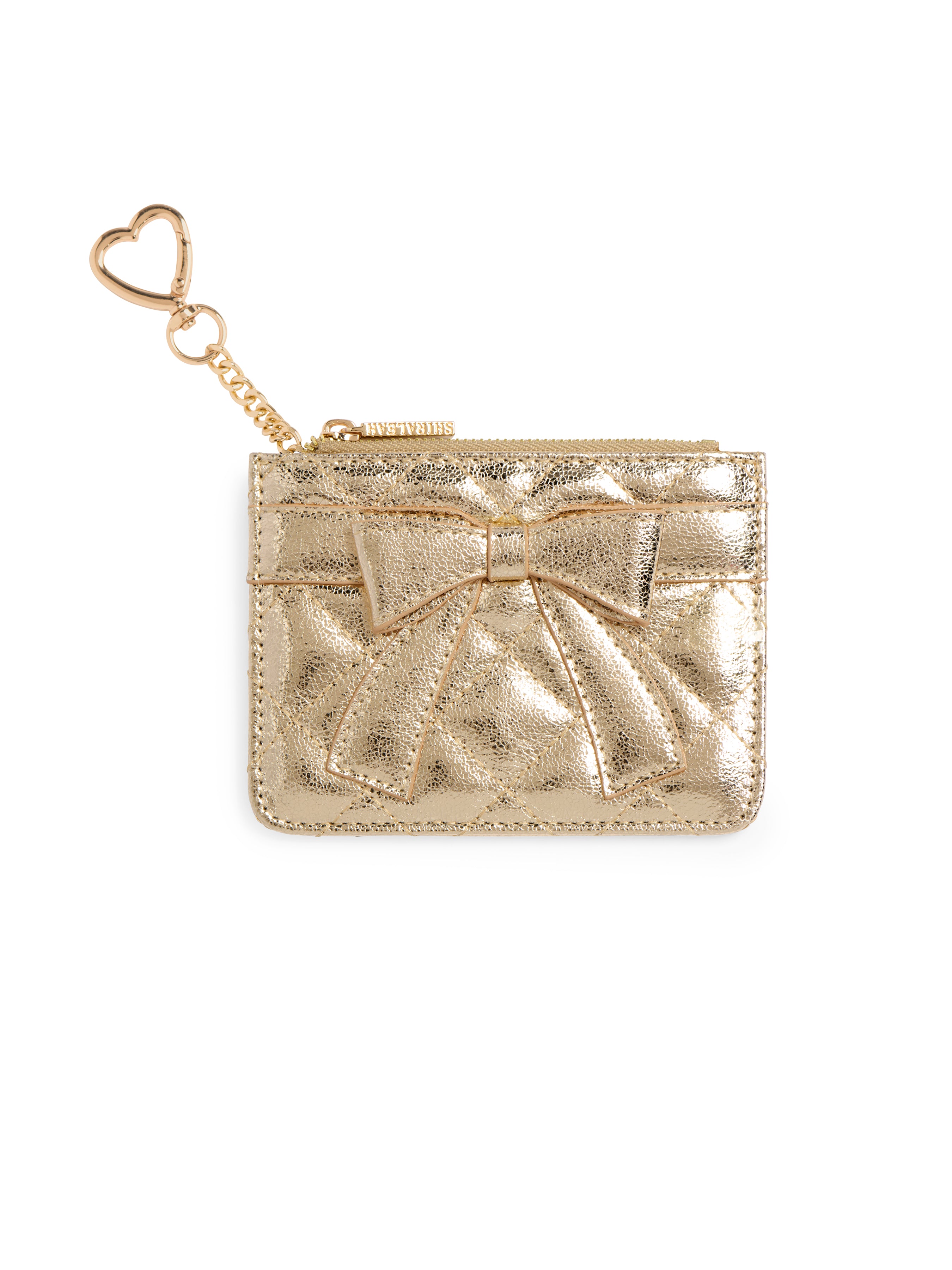 Shiraleah Quilted Bow Card Case GOLD