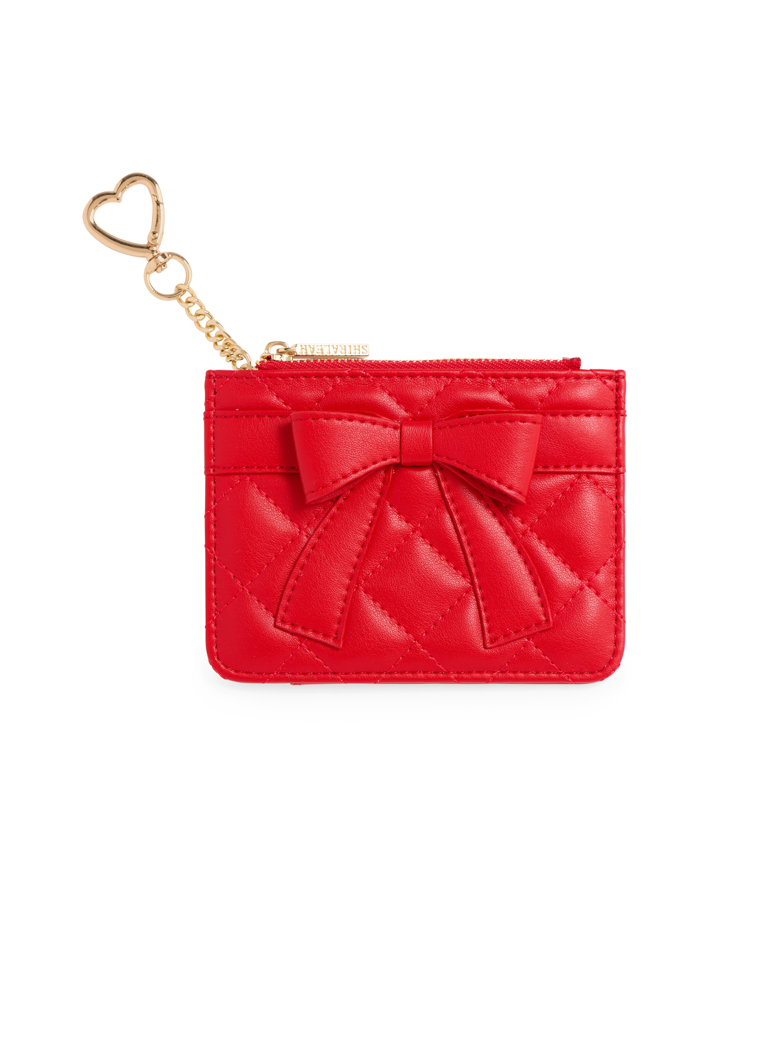 Shiraleah Quilted Bow Card Case RED
