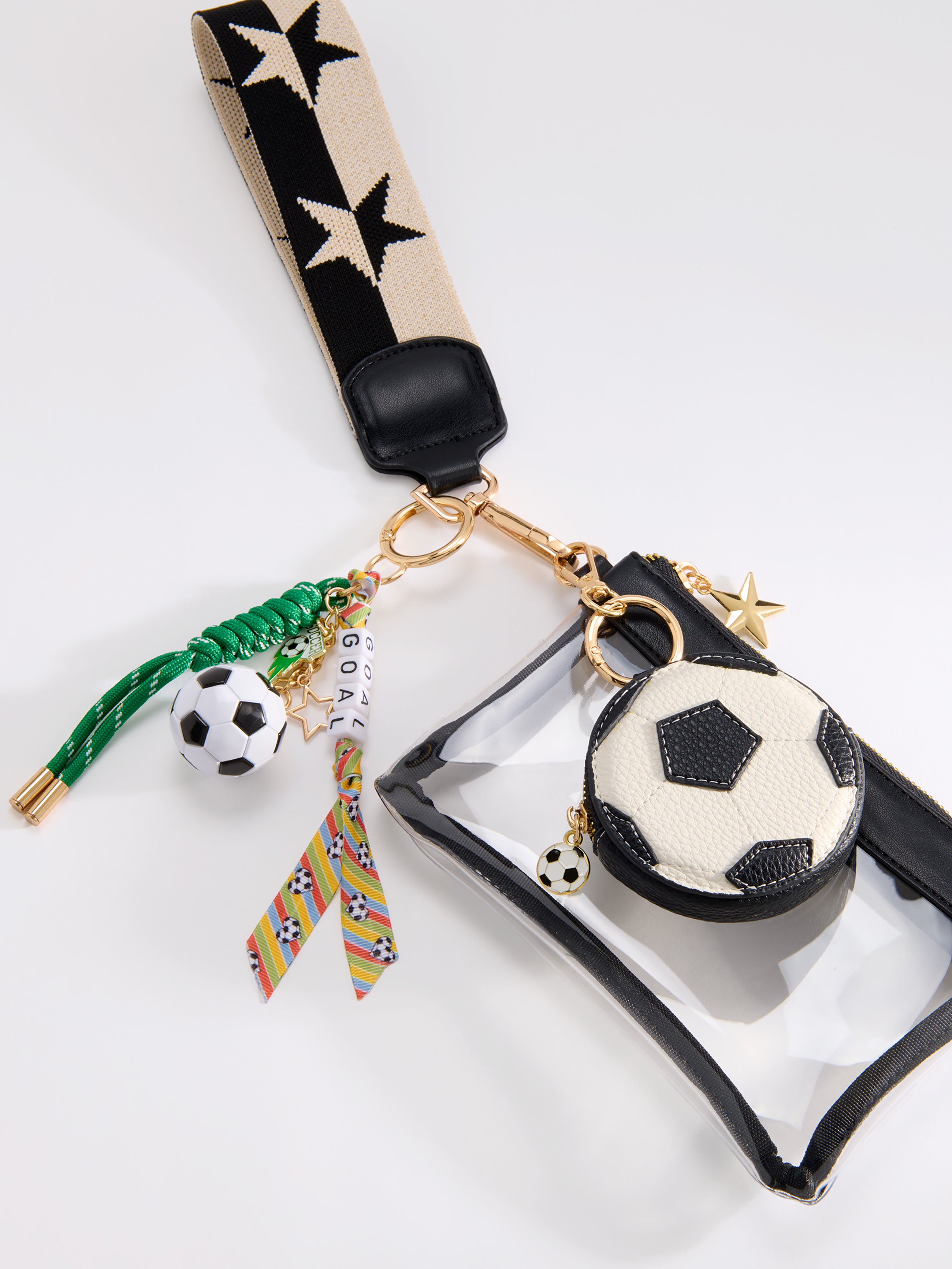 Shiraleah "Goal" Soccer Bag Charm/Key Ring, Green