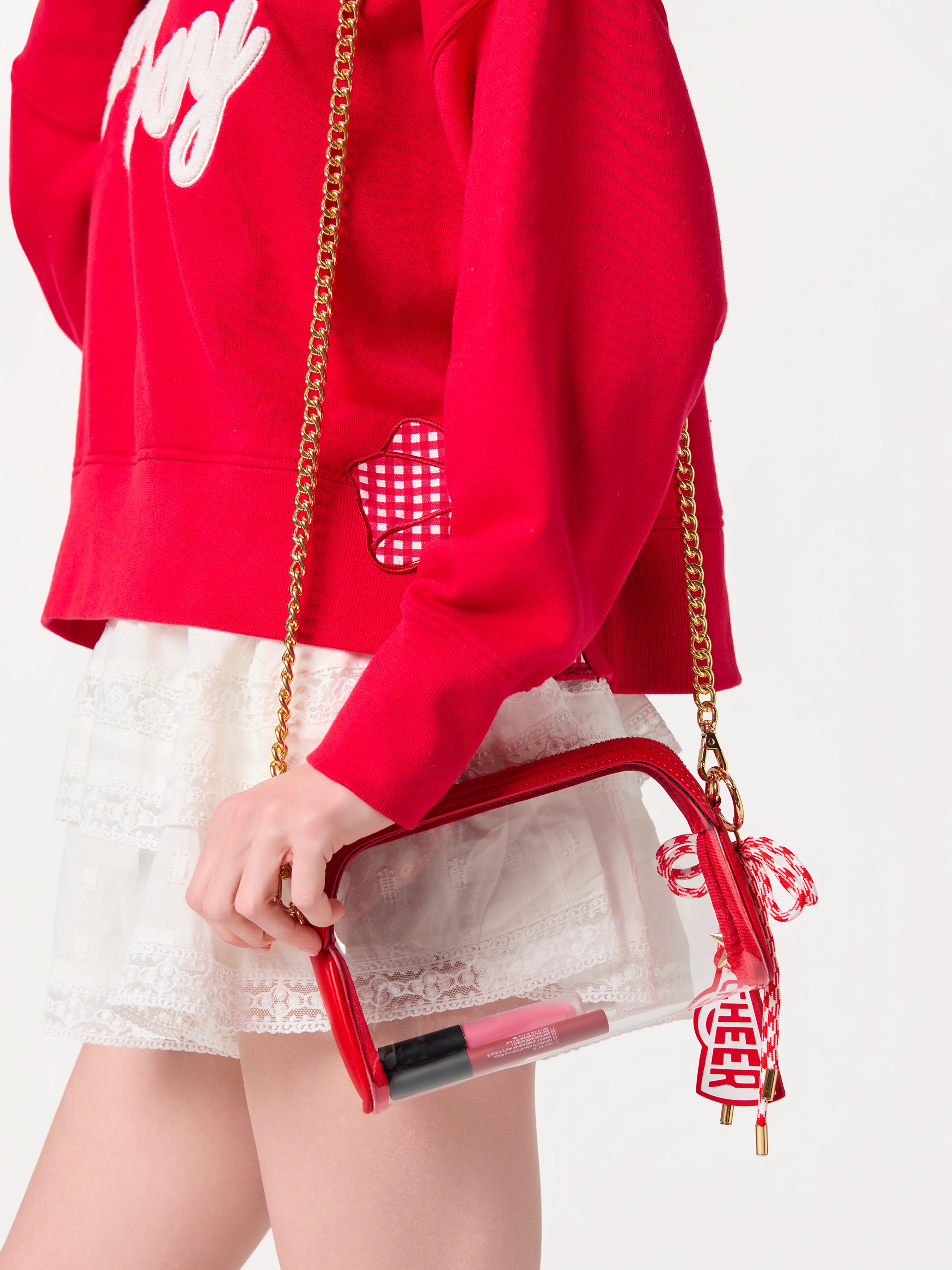 Shiraleah "Cheer" Gameday Bag Charm/Key Ring RED / OS