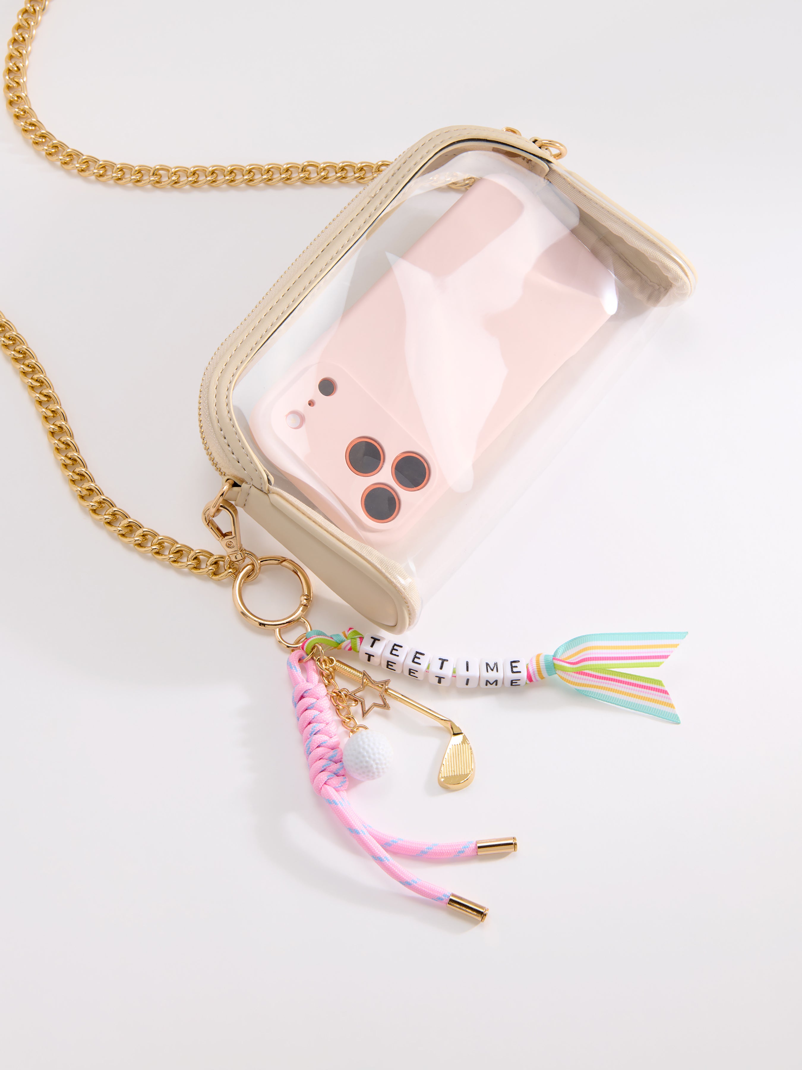 Shiraleah "Tee Time" Golf Bag Charm/Key Ring, Pink