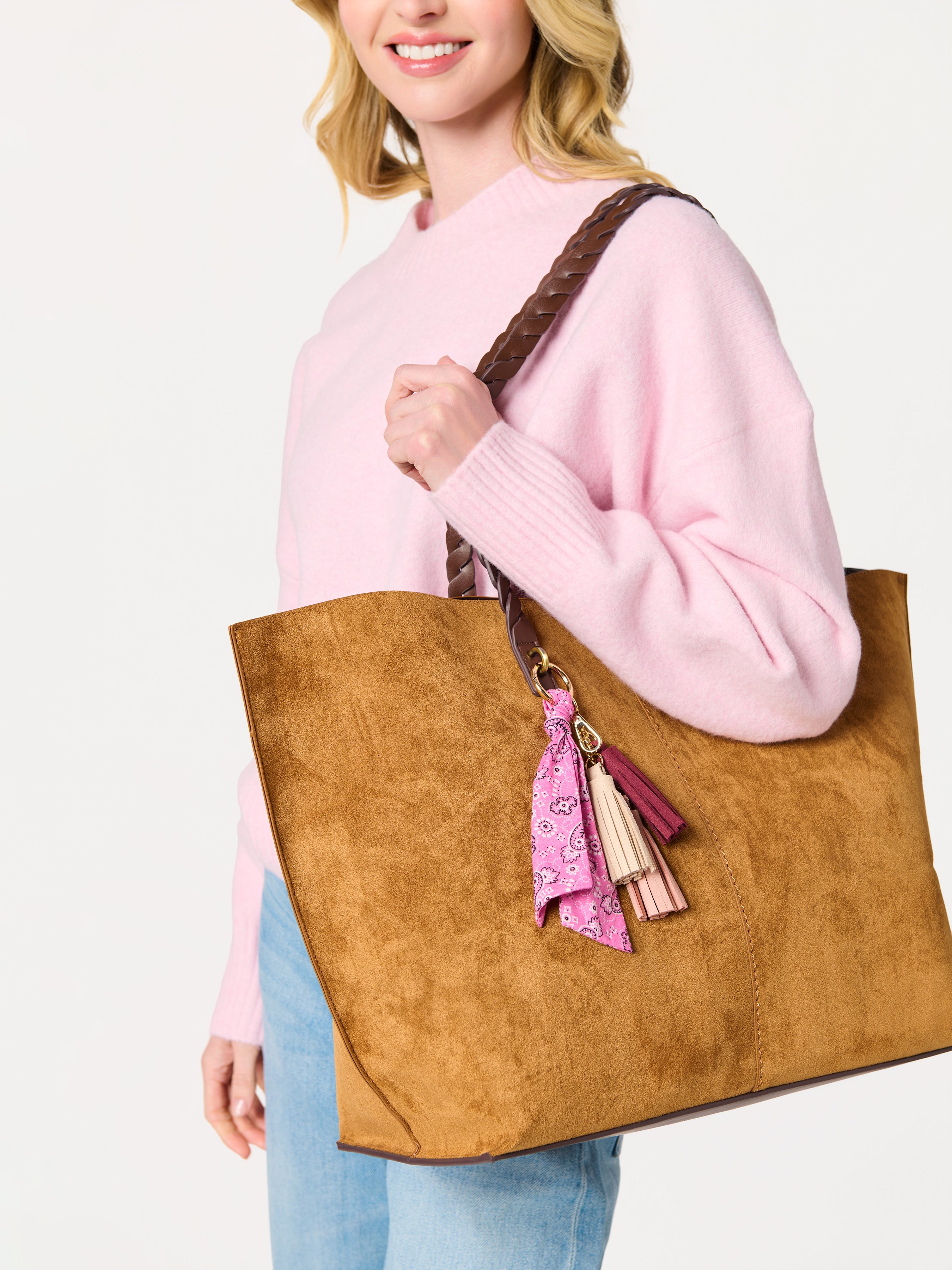Shiraleah Paisley Bag Charm/Key Ring PINK / OS