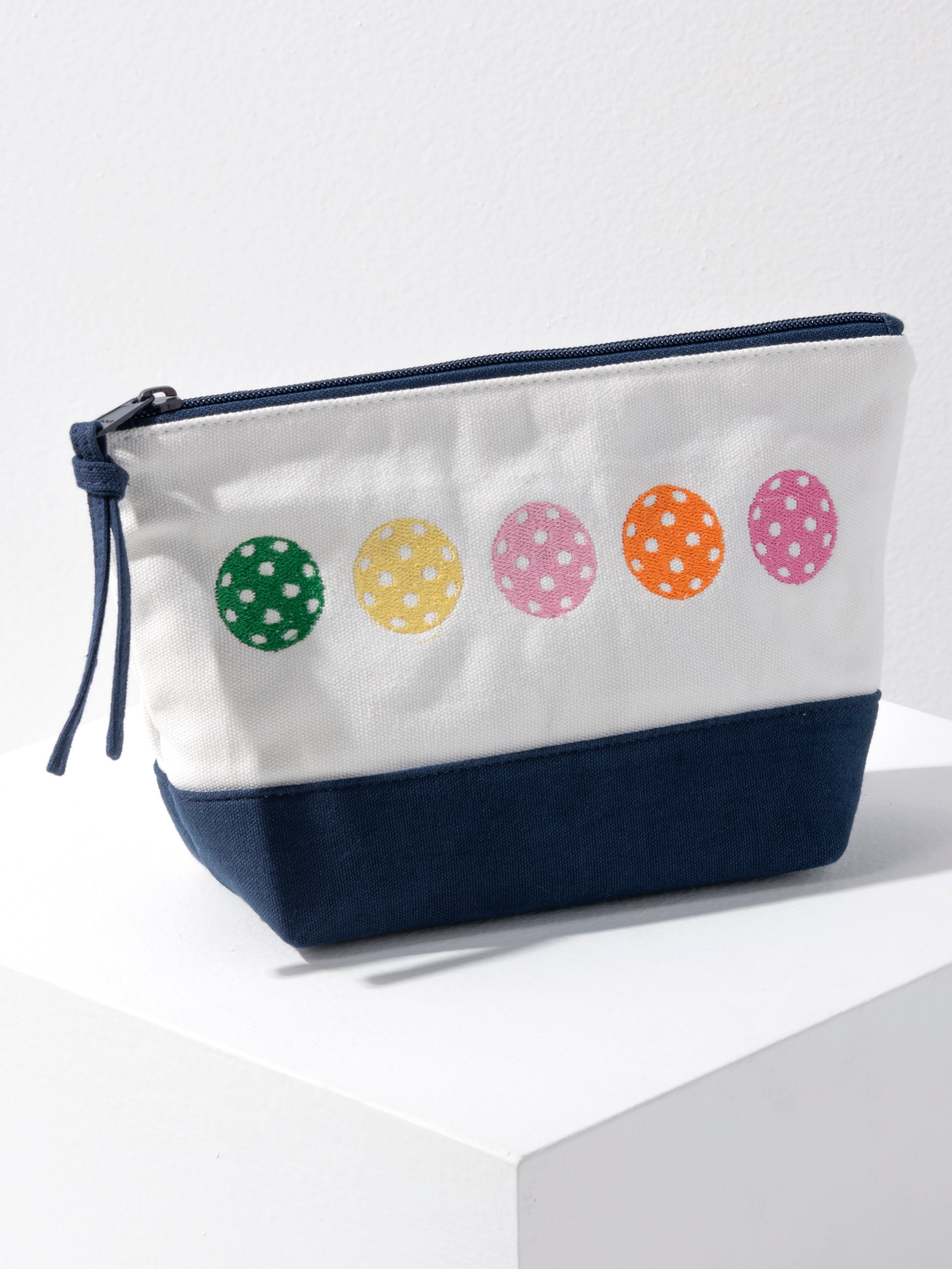 Shiraleah Pickleballs Zip Pouch, Ivory