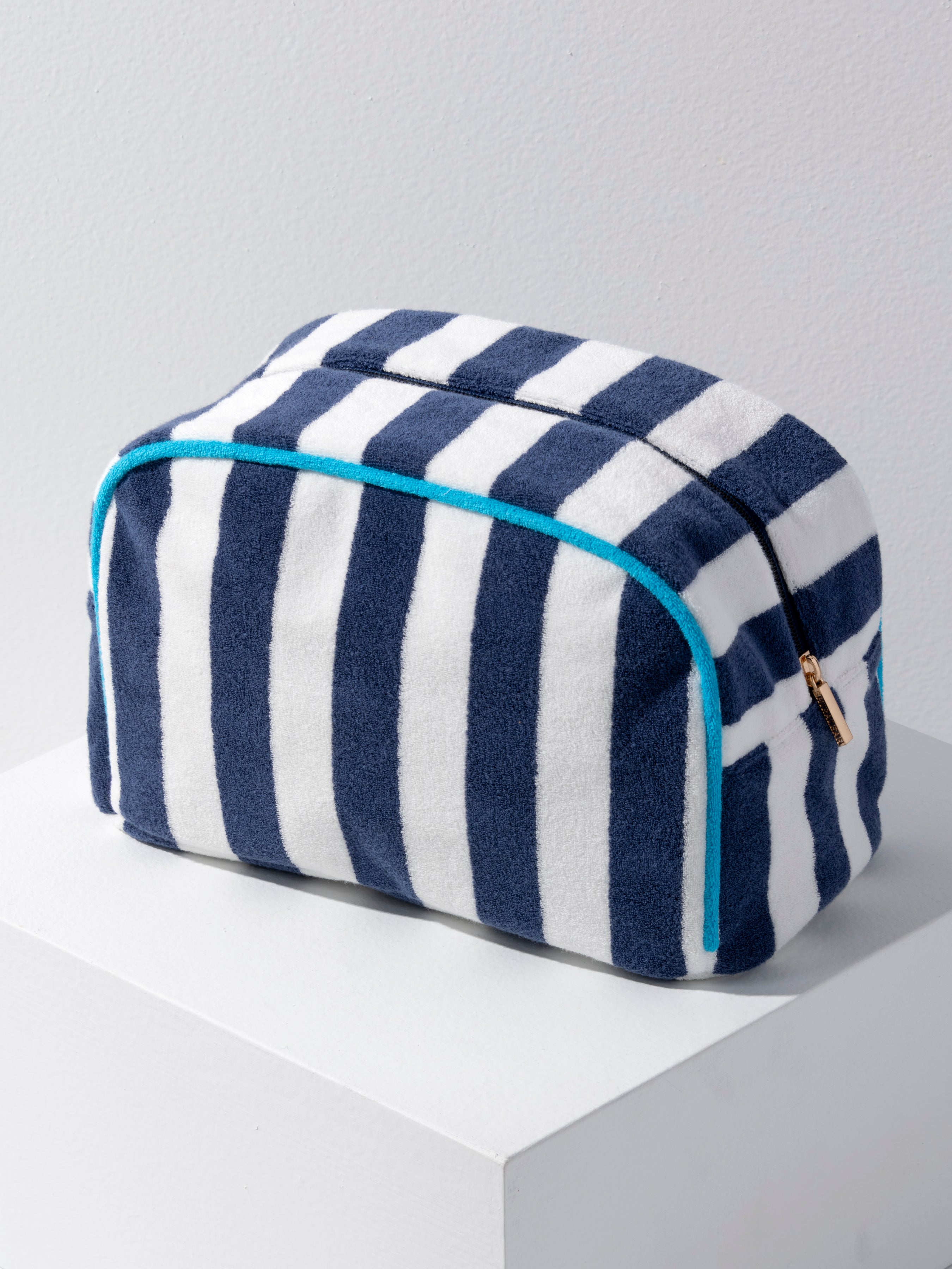 Shiraleah Cabana Large Stripe Zip Pouch NAVY