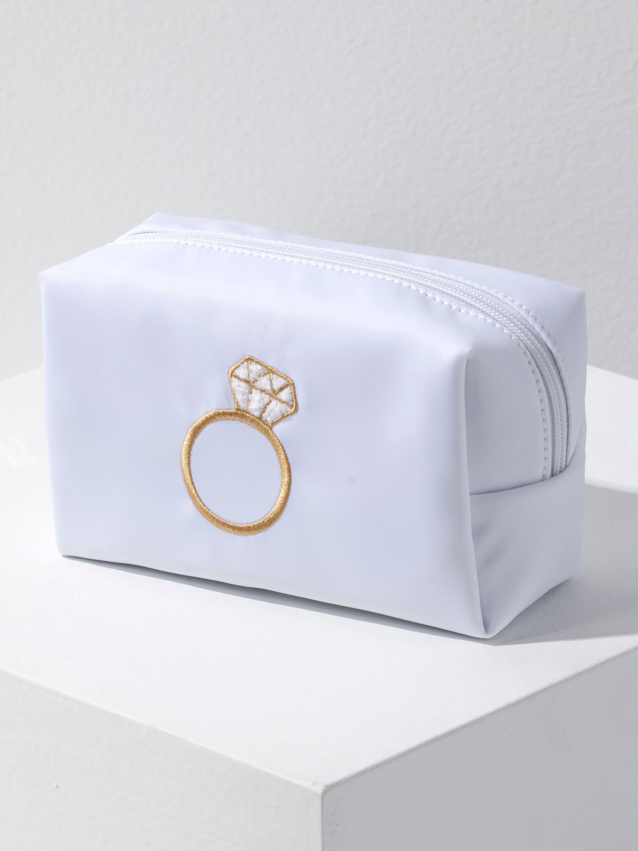 Shiraleah Bling Ring Small Zip Pouch, White