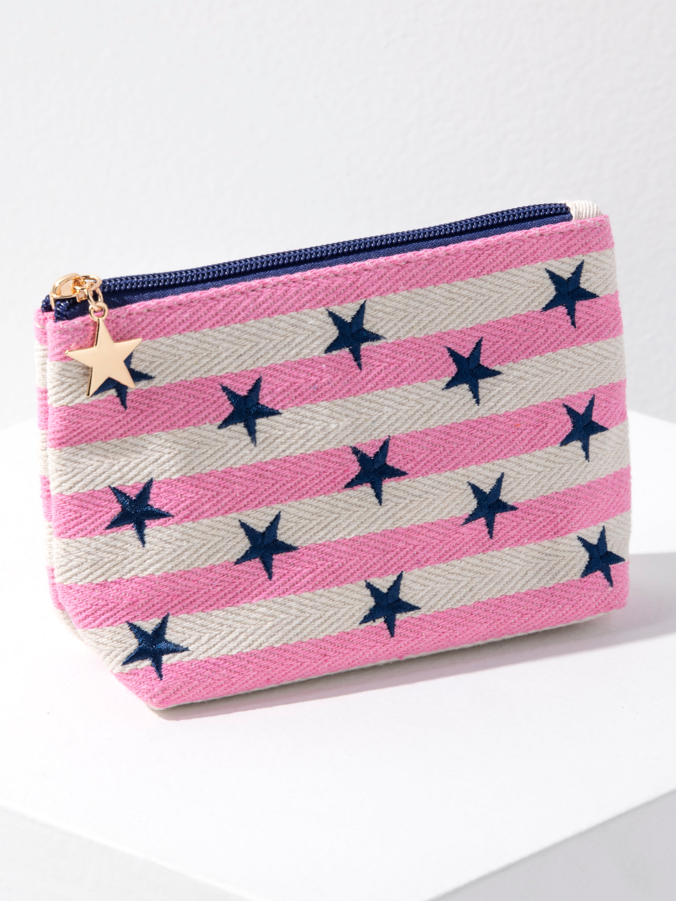 Shiraleah Morgan Stars Small Zip Pouch, Pink