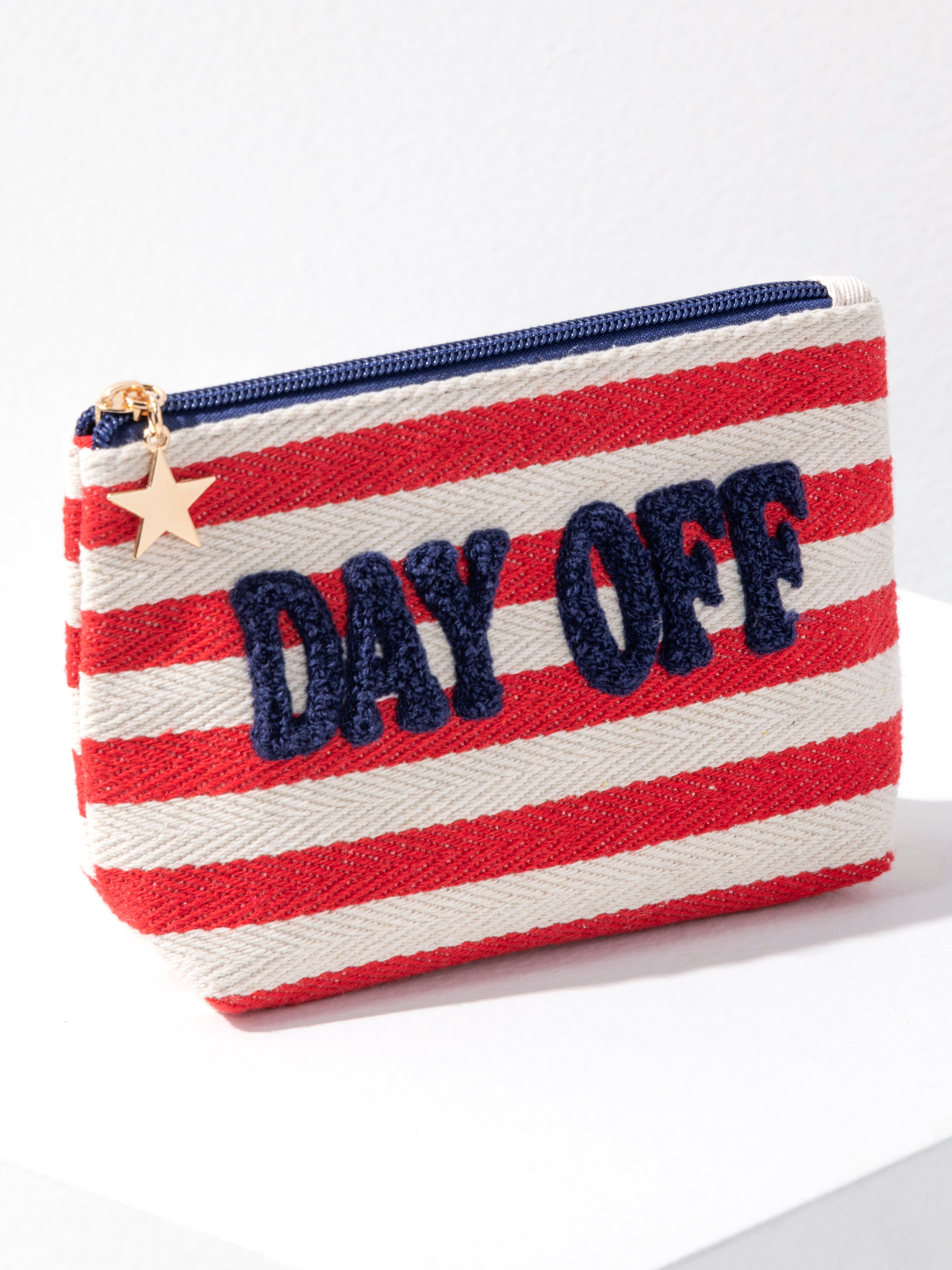Shiraleah Morgan "Day Off" Small Zip Pouch, Red