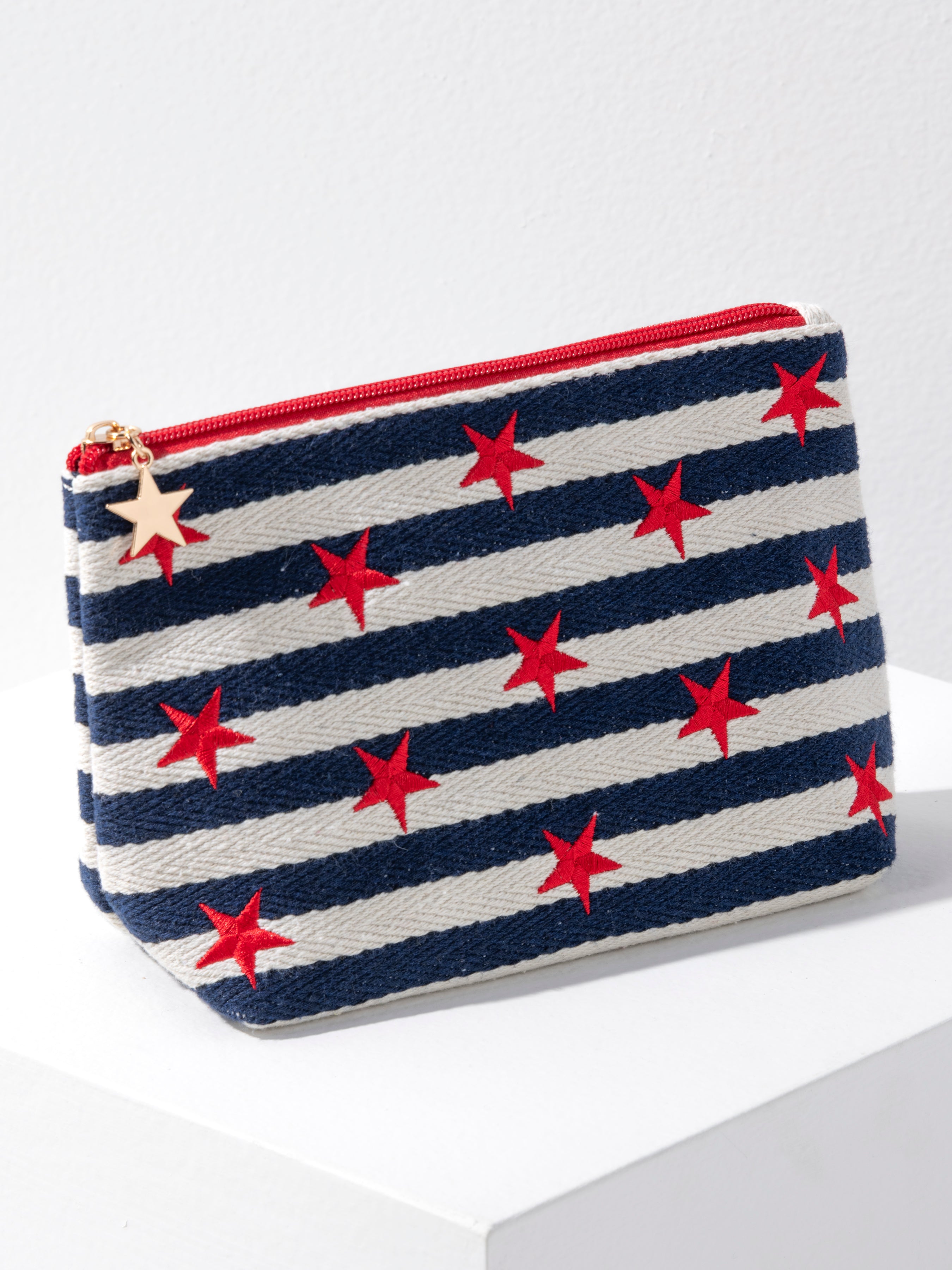 Shiraleah Morgan Stars Large Zip Pouch, Navy