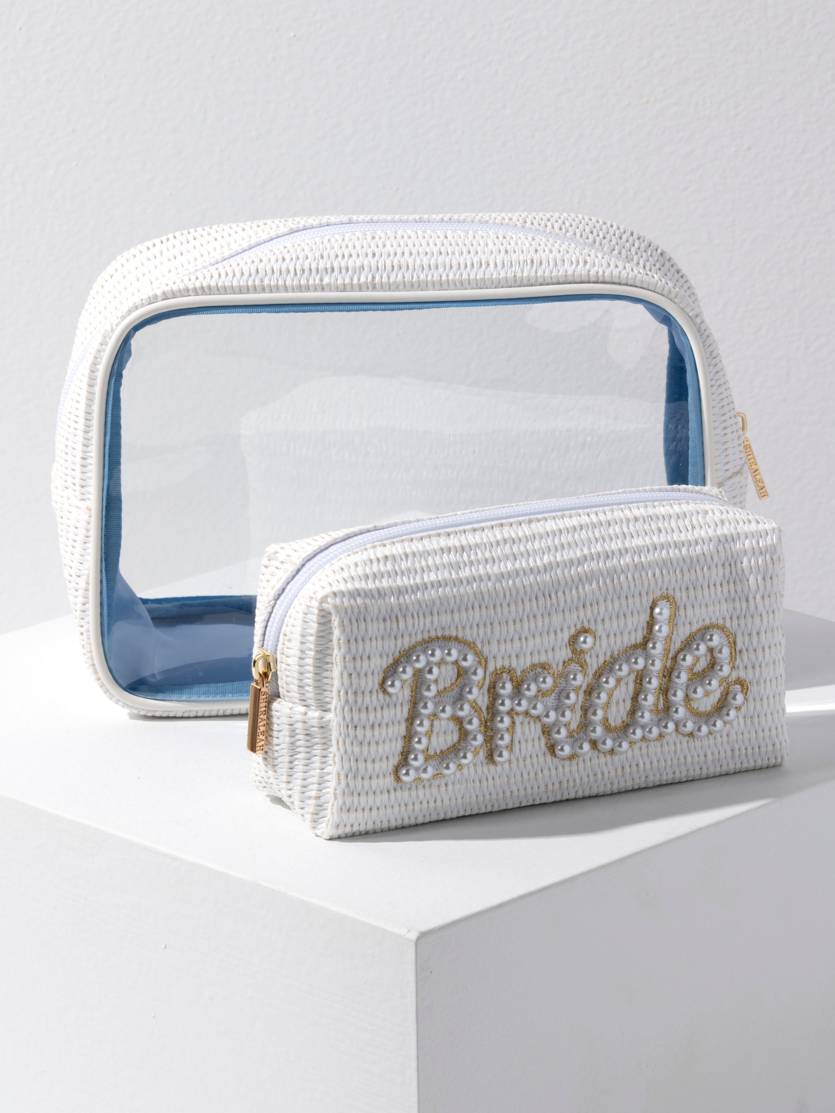 Shiraleah "Bride" Set Of 2 Cosmetic Cases, White