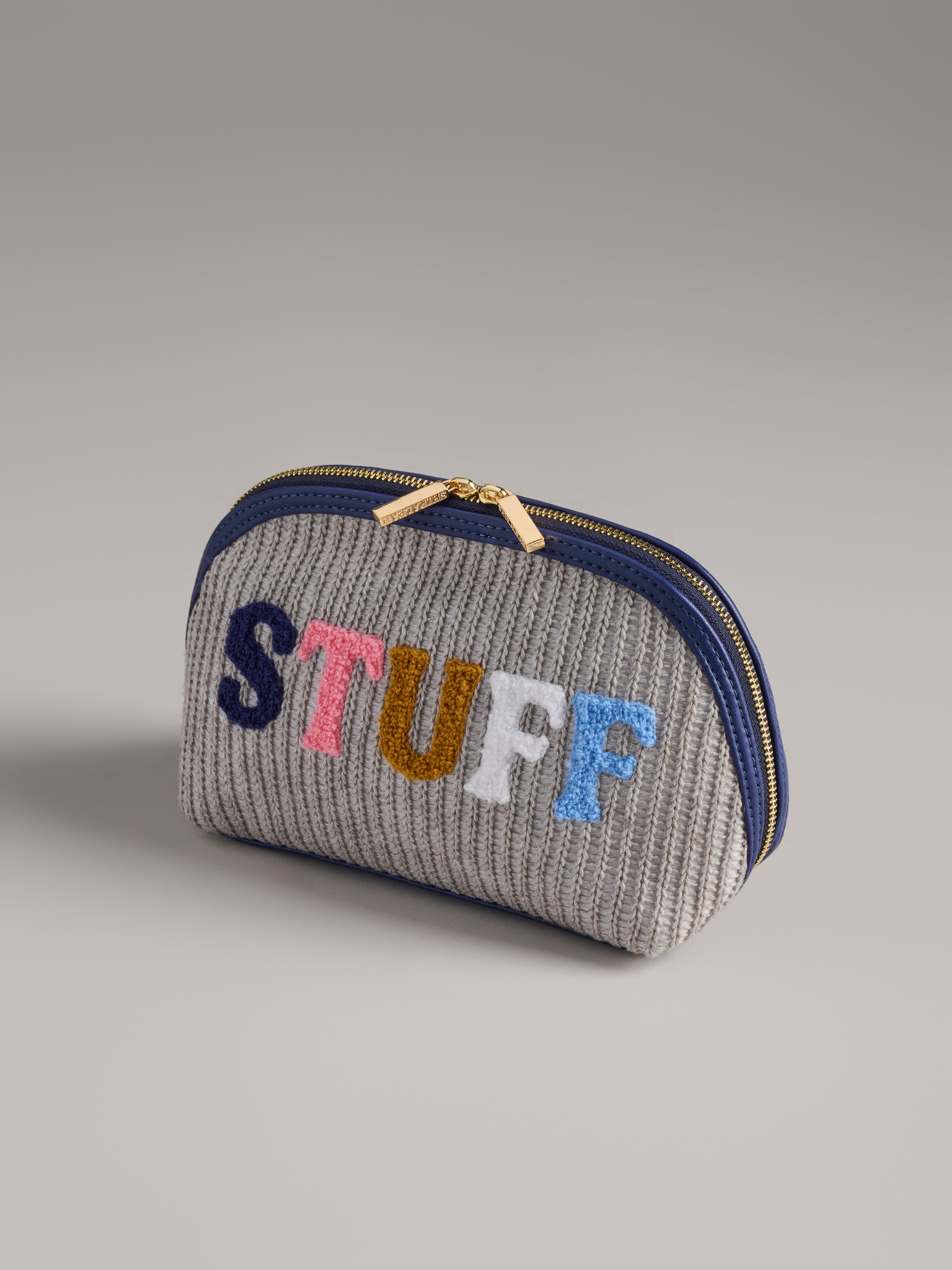 Shiraleah "Stuff" Knit Zip Pouch, Grey