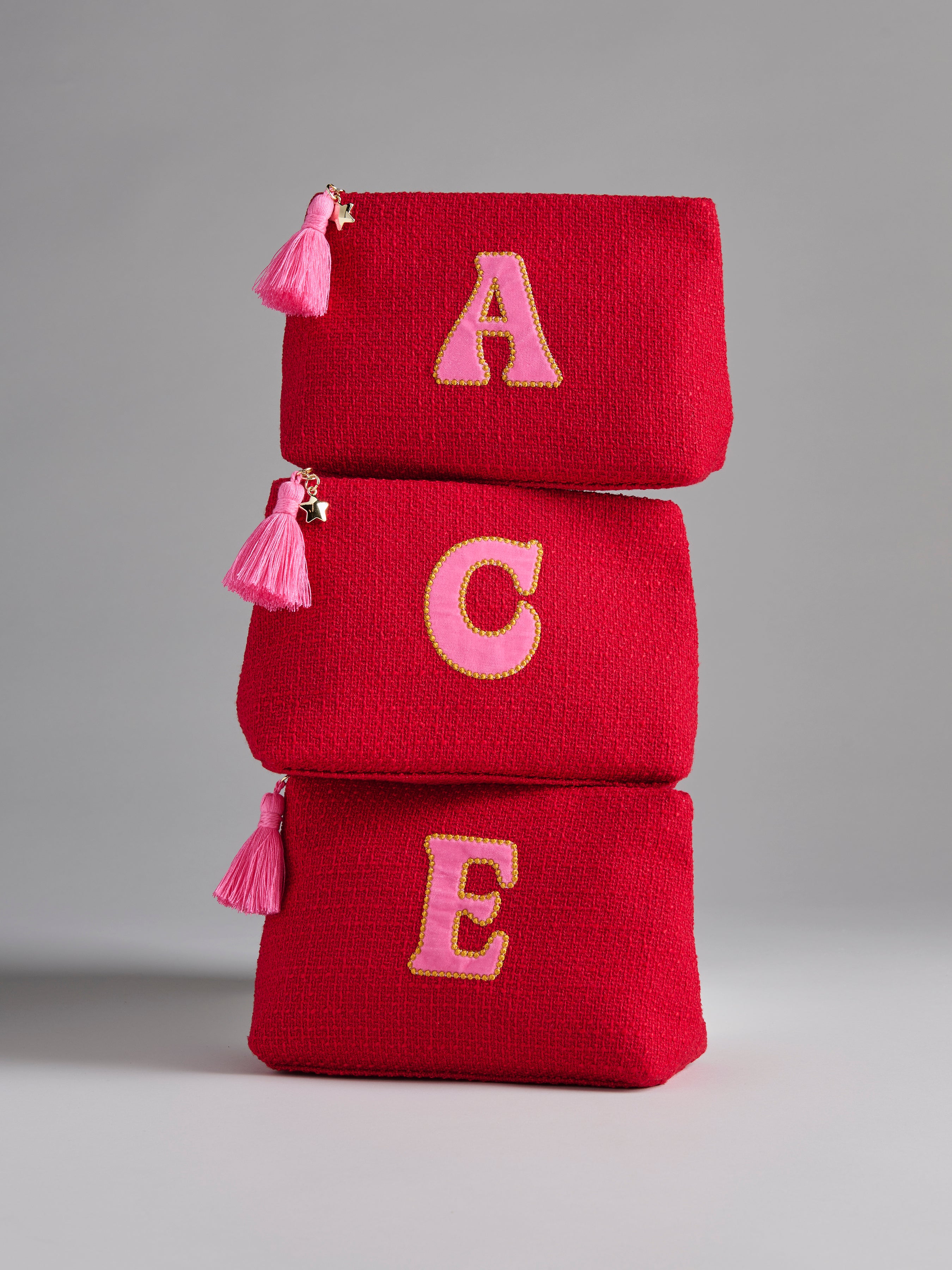 Shiraleah "C" Mara Initial Zip Pouch, Red