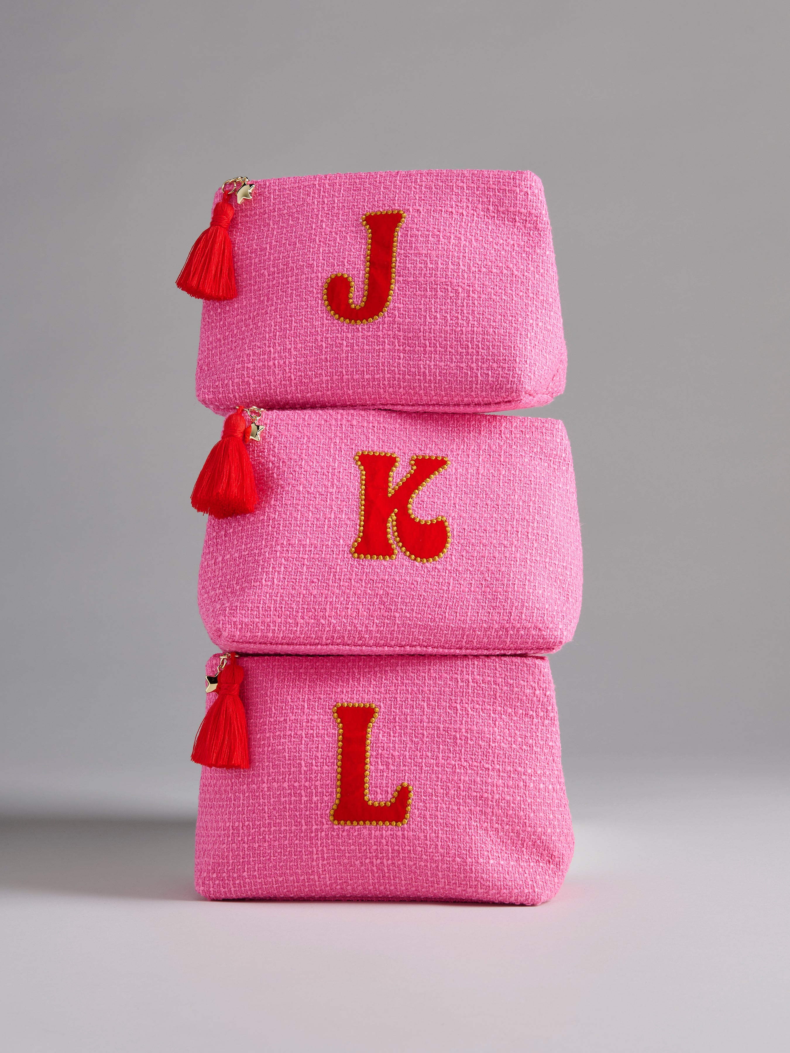 Shiraleah "J" Mara Initial Zip Pouch, Pink