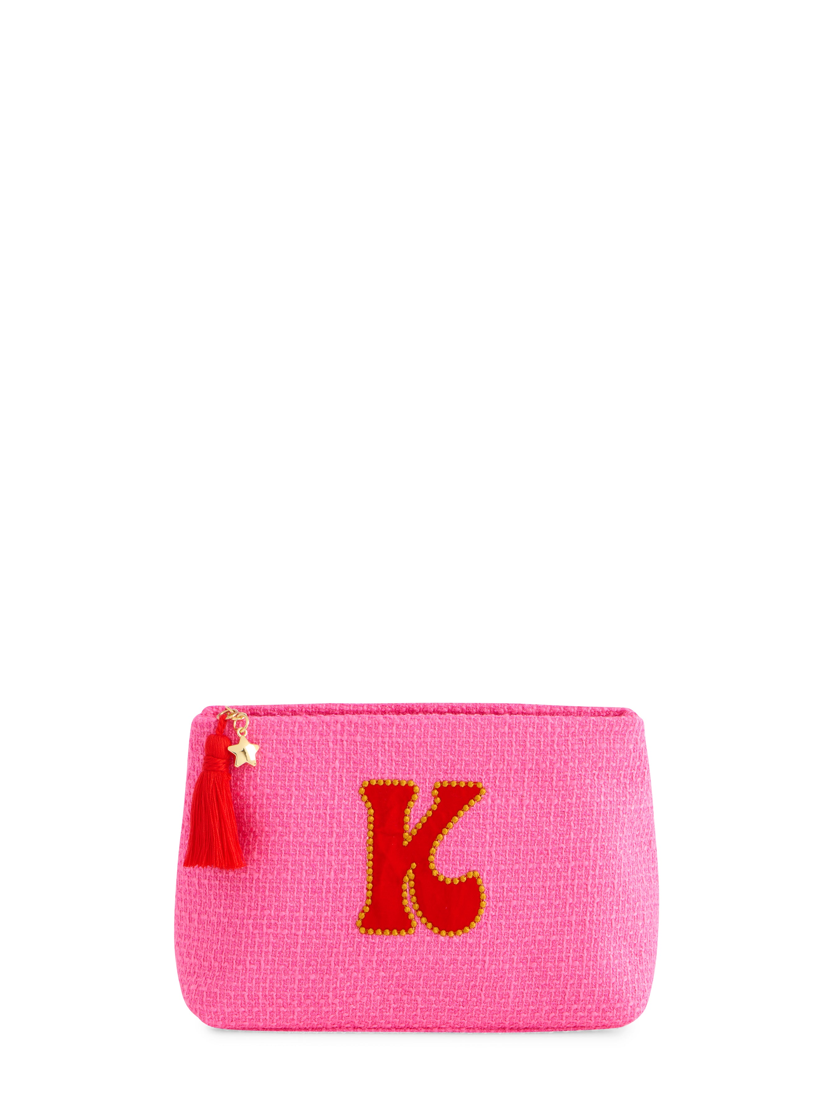 Shiraleah "K" Mara Initial Zip Pouch, Pink