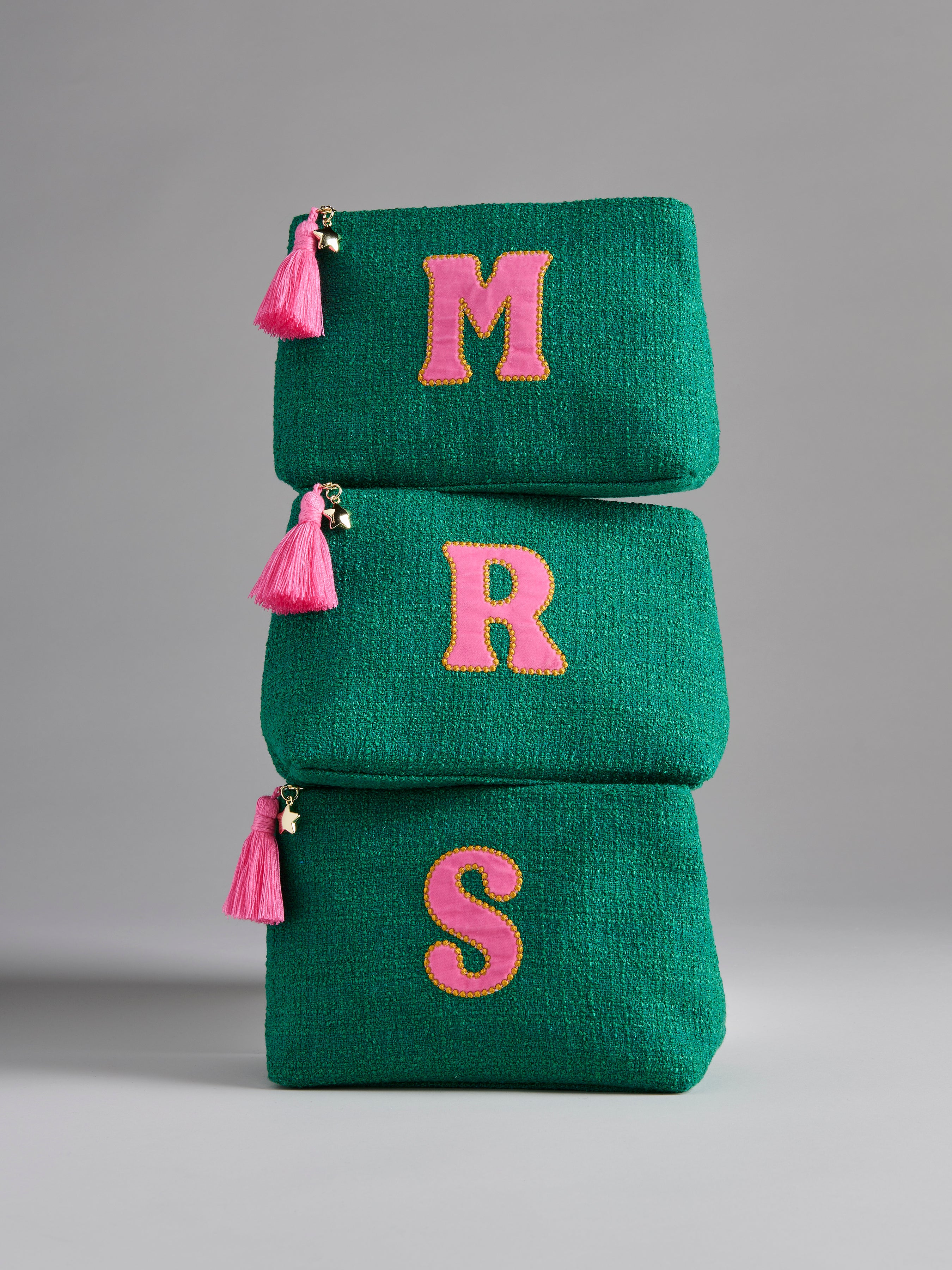 Shiraleah "S" Mara Initial Zip Pouch, Green