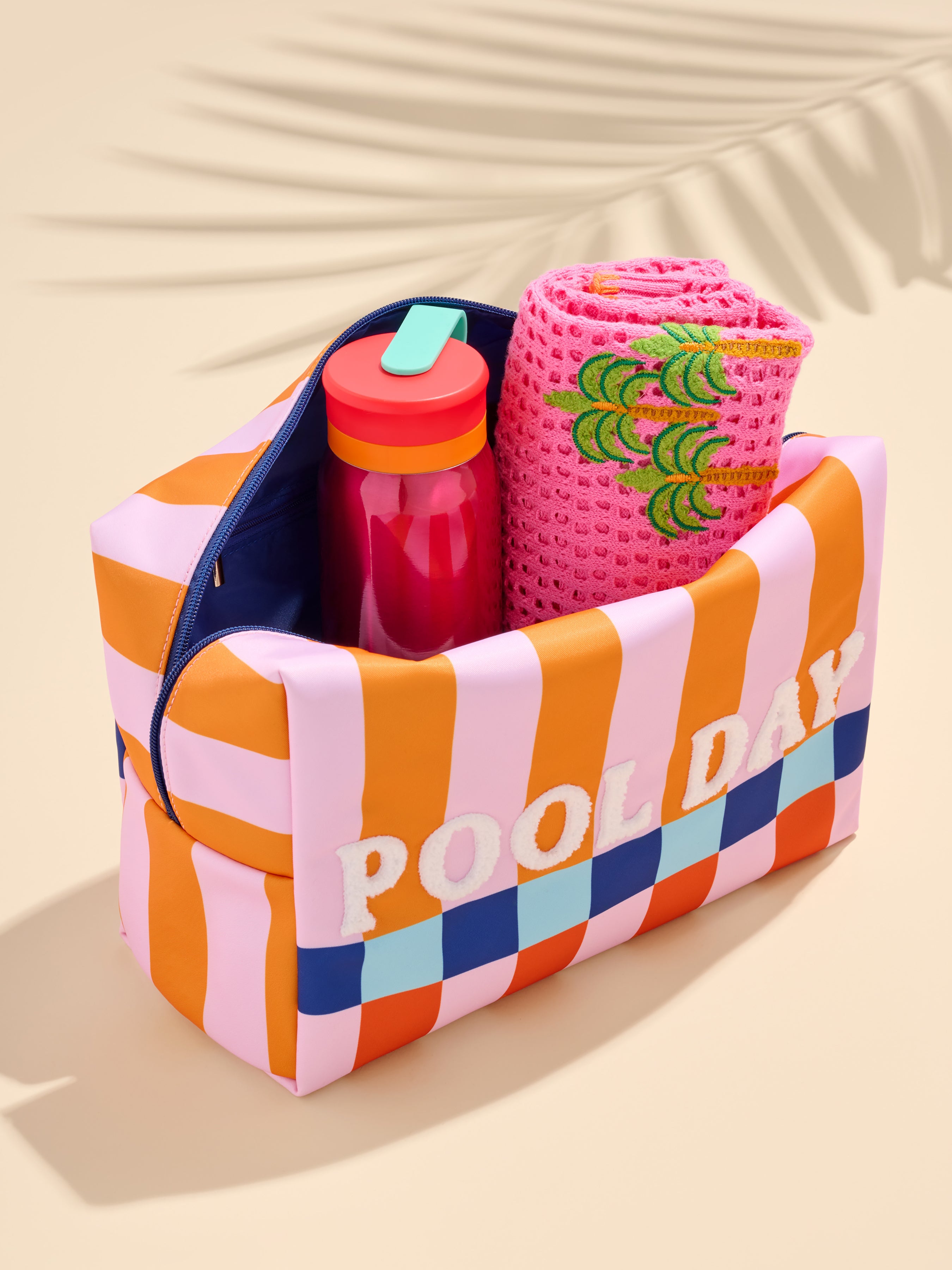 Shiraleah "Pool Day" Oversized Zip Pouch, Multi