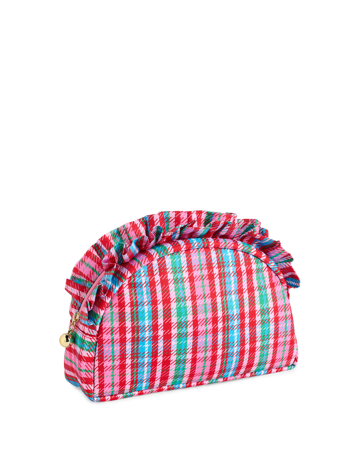 Shiraleah Plaid Large Ruffle Zip Pouch, Multi