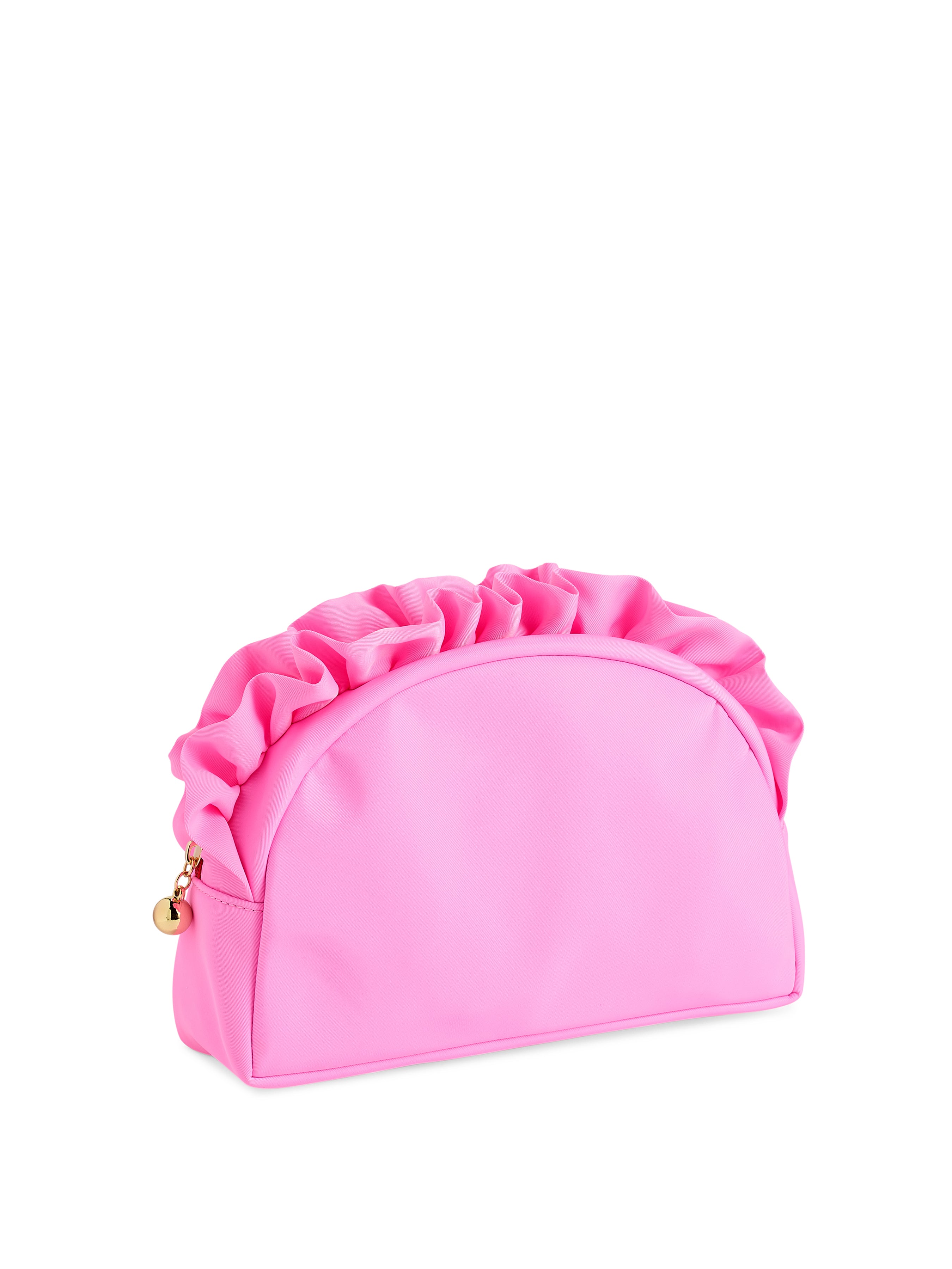 Shiraleah Solid Ruffle Large Zip Pouch, Pink