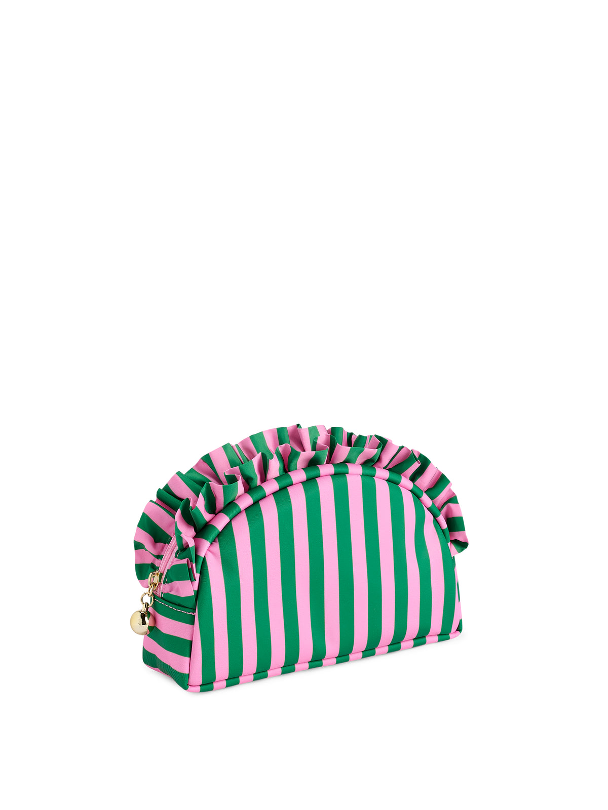 Shiraleah Stripe Ruffle Small Zip Pouch GREEN / OS