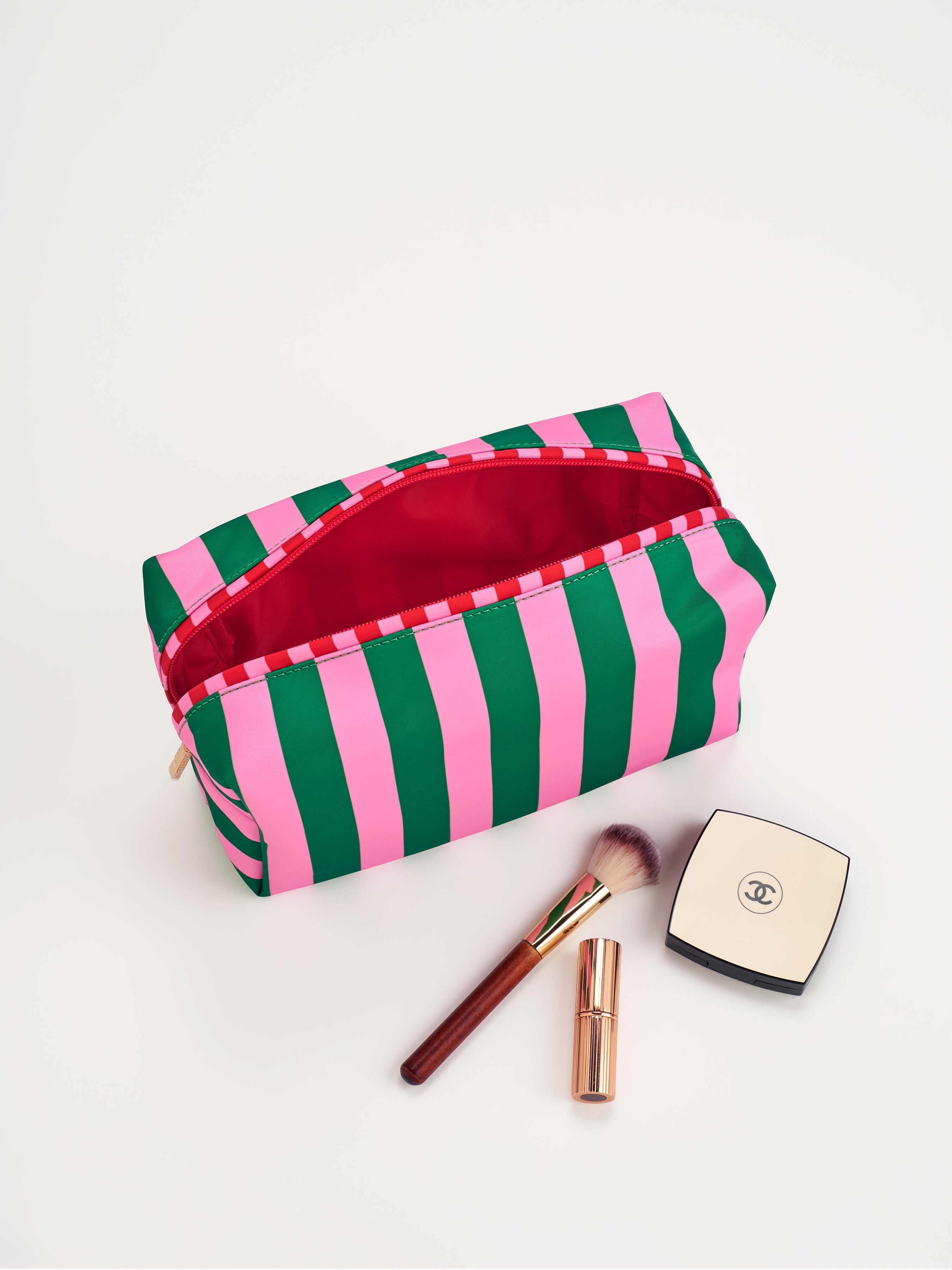 Shiraleah Stripe Large Boxy Zip Pouch, Green